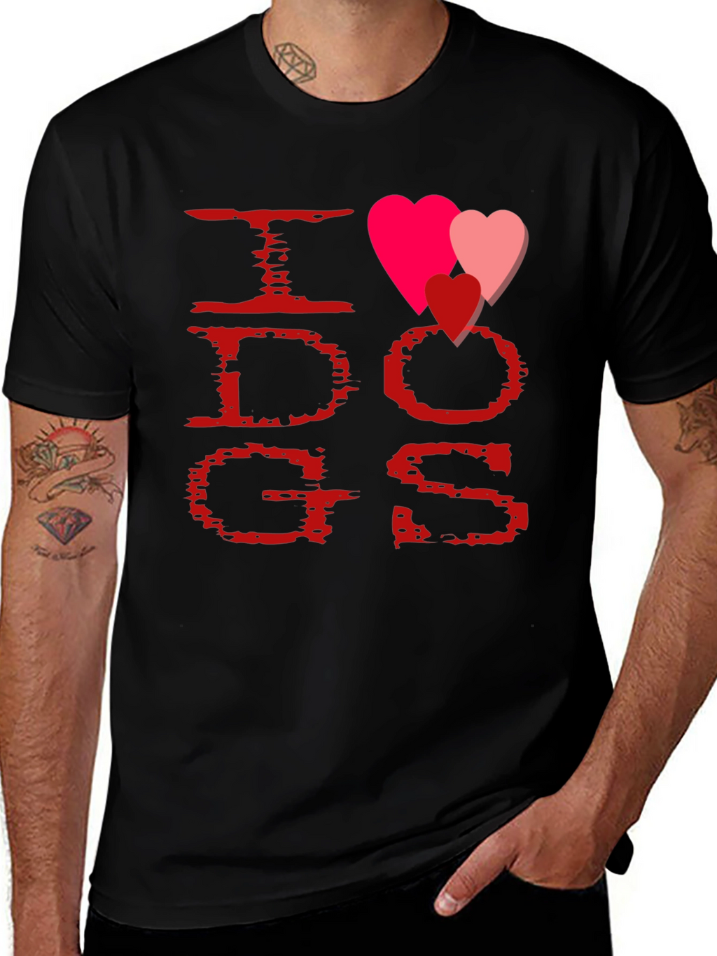 I Heart Dogs T-Shirt - Black - Unisex