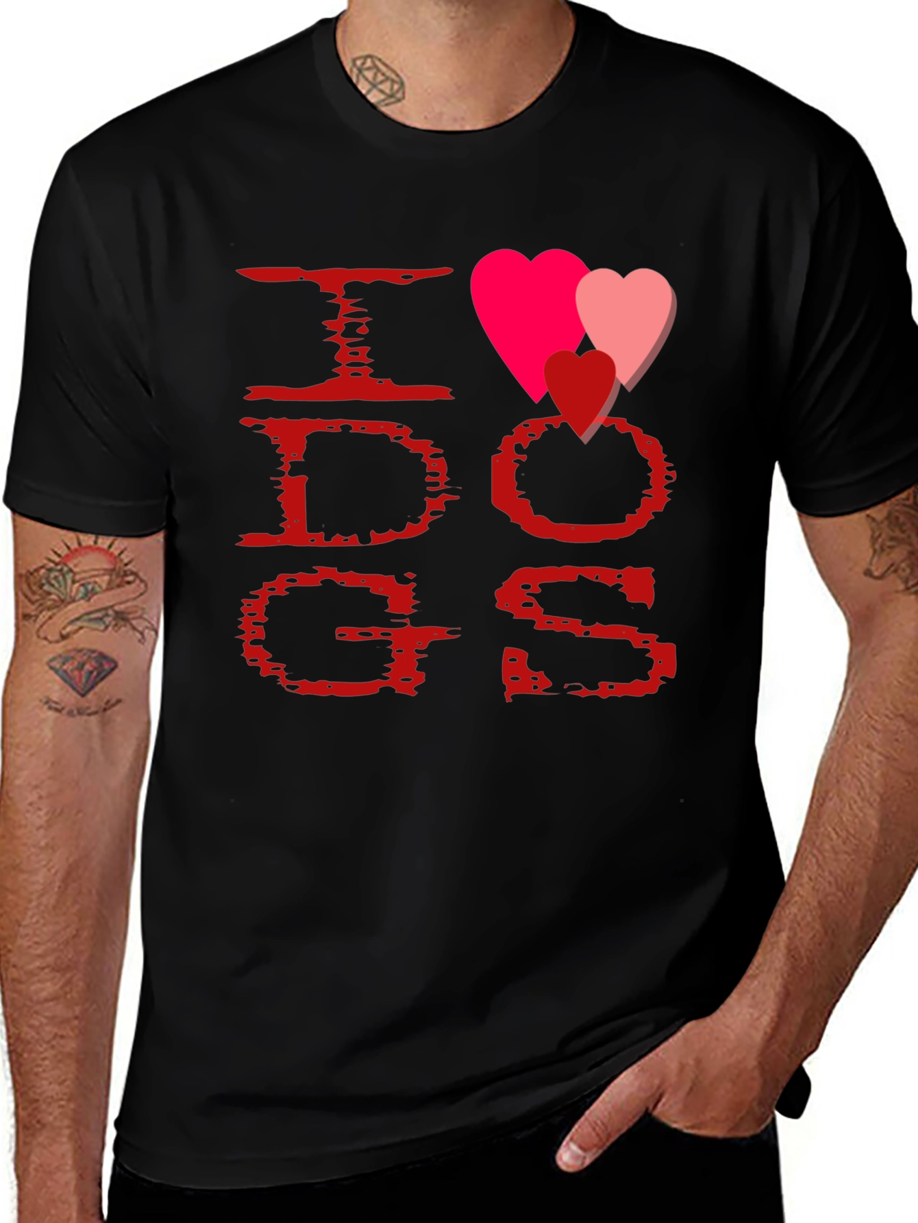I Heart Dogs T-Shirt - Black - Unisex