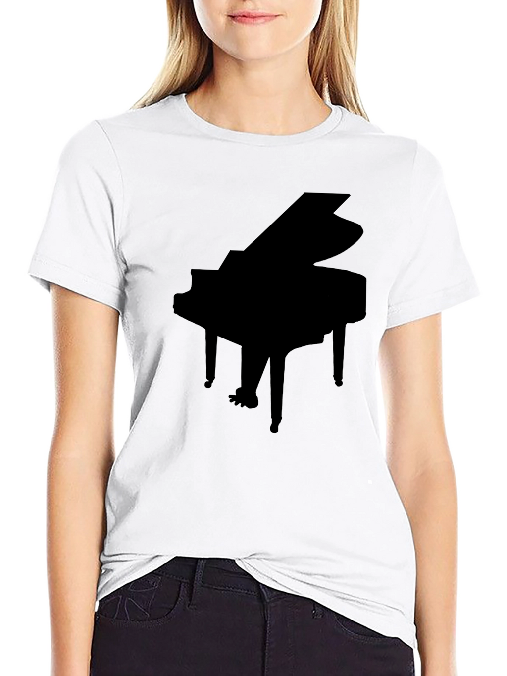 Grand Piano Silhouette Black T-Shirt