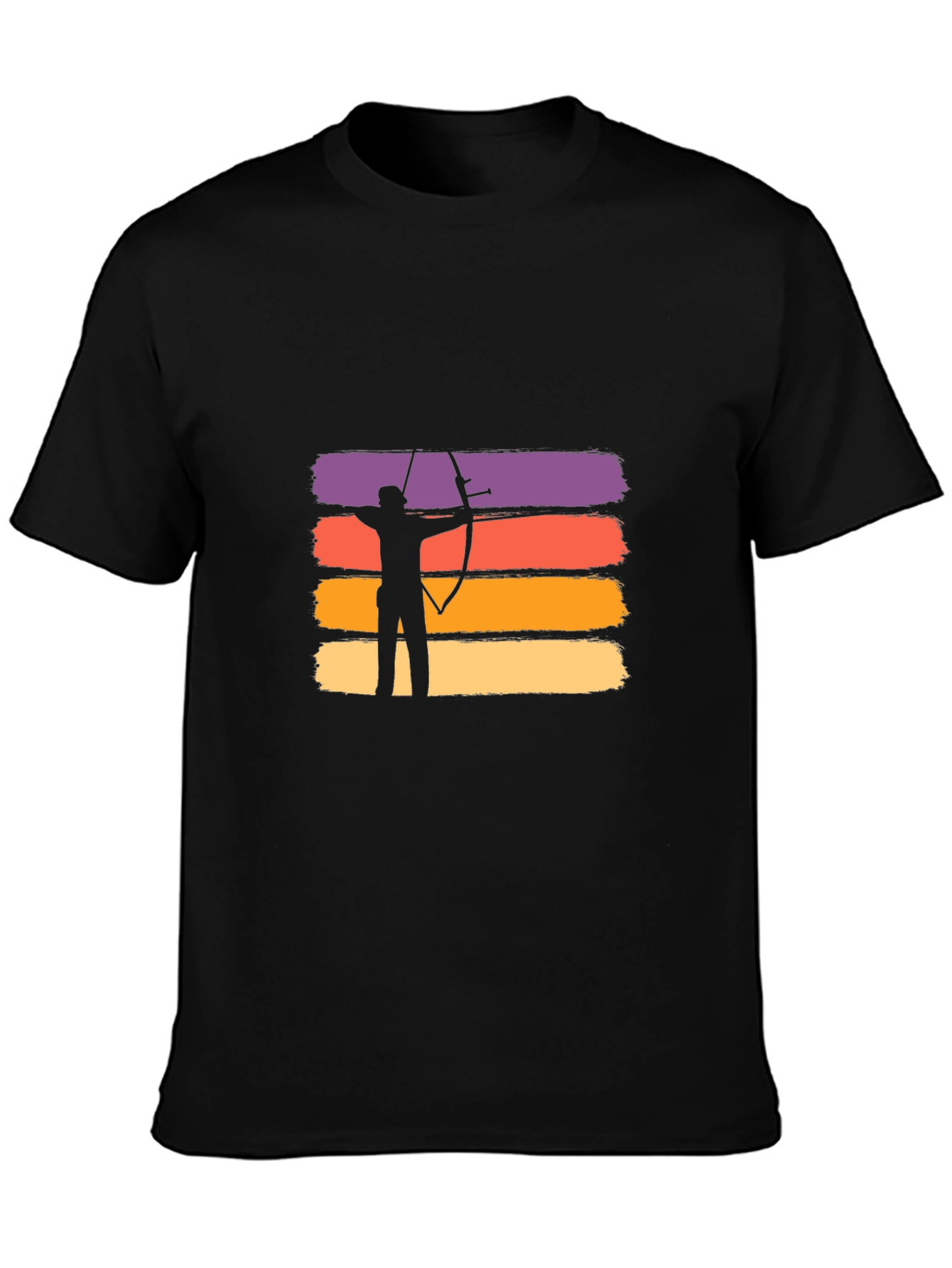 Archery Sunset Graphic T-Shirt - Black