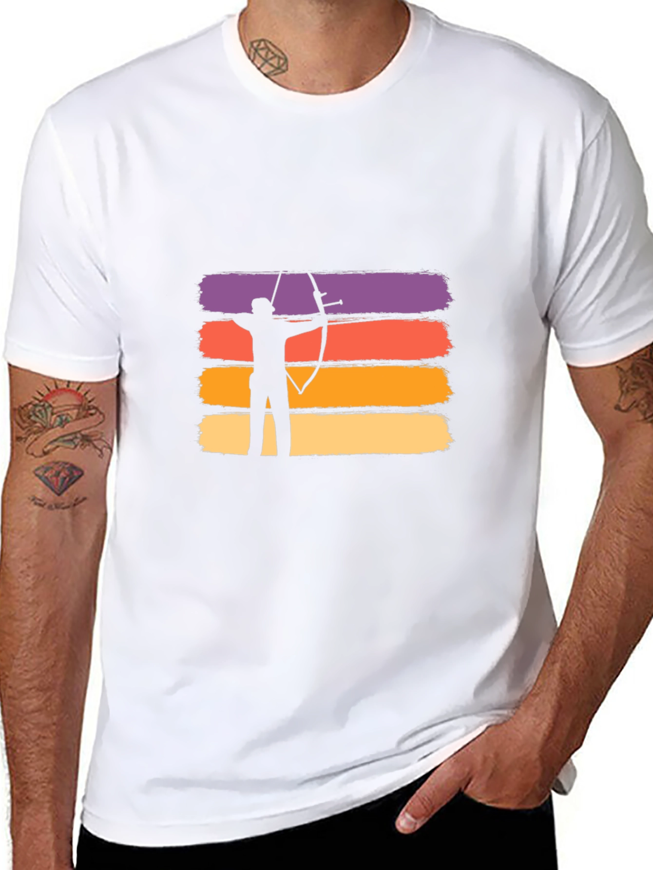 Archery Sunset Graphic T-Shirt - Black