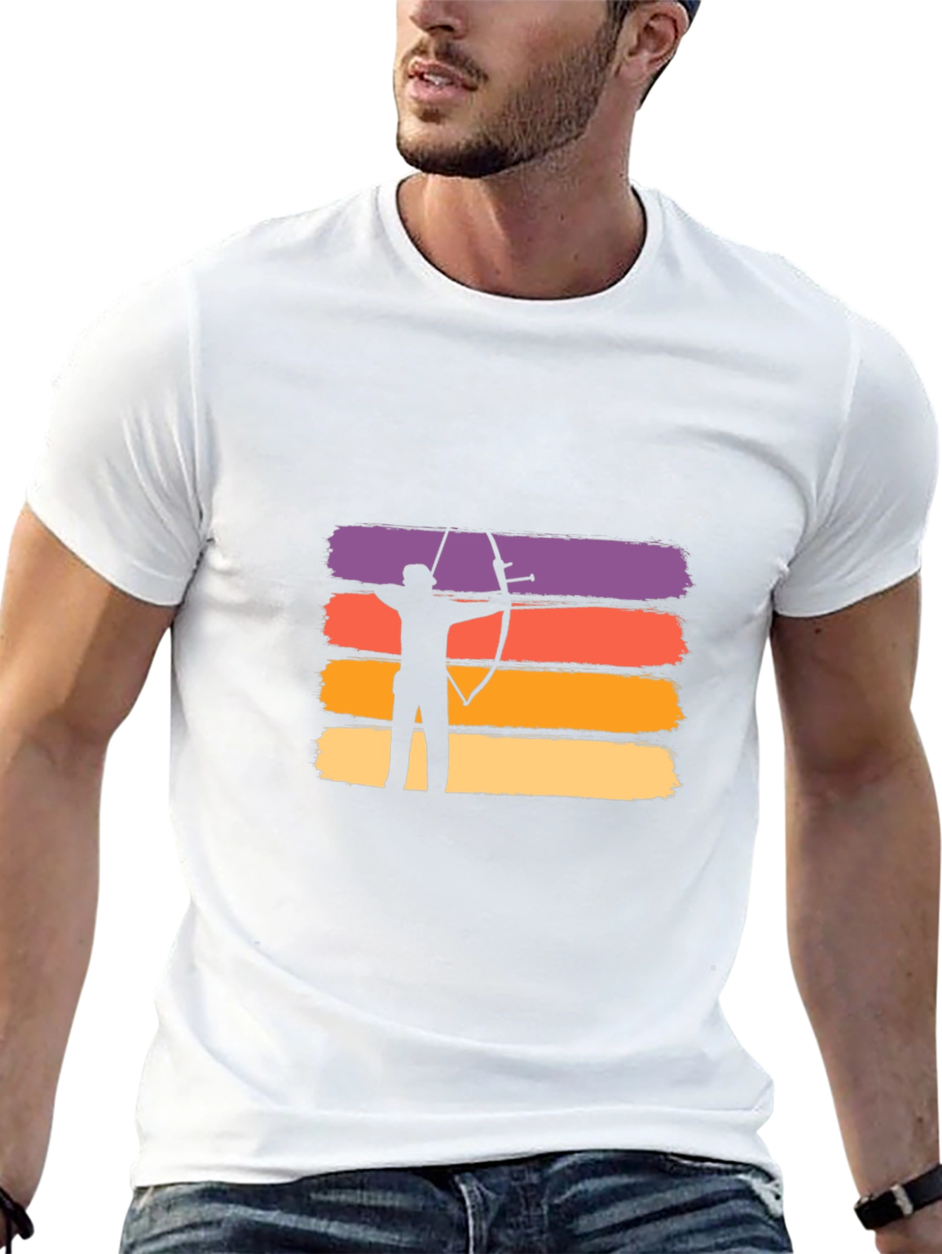 Archery Sunset Graphic T-Shirt - Black
