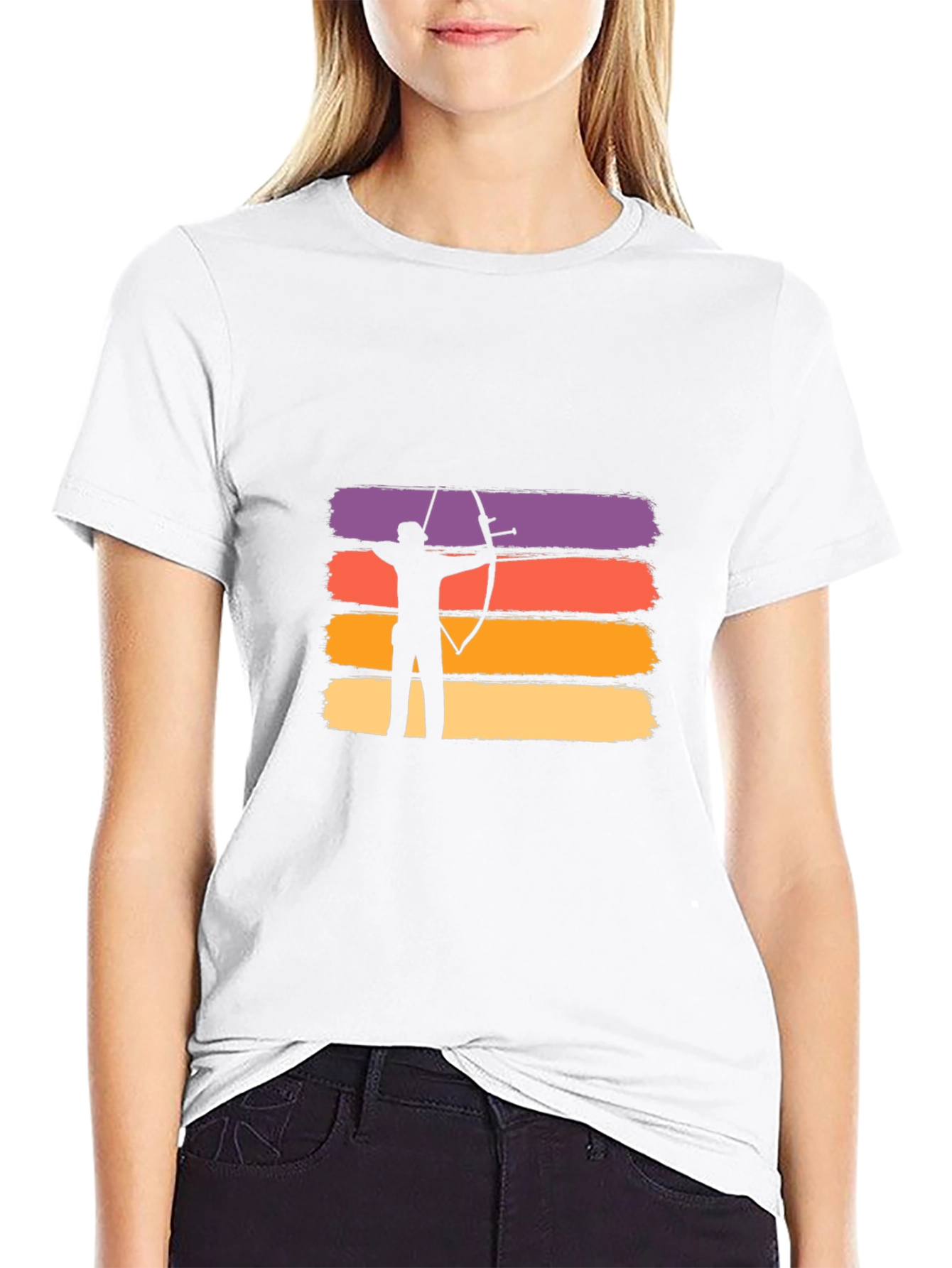 Archery Sunset Graphic T-Shirt - Black