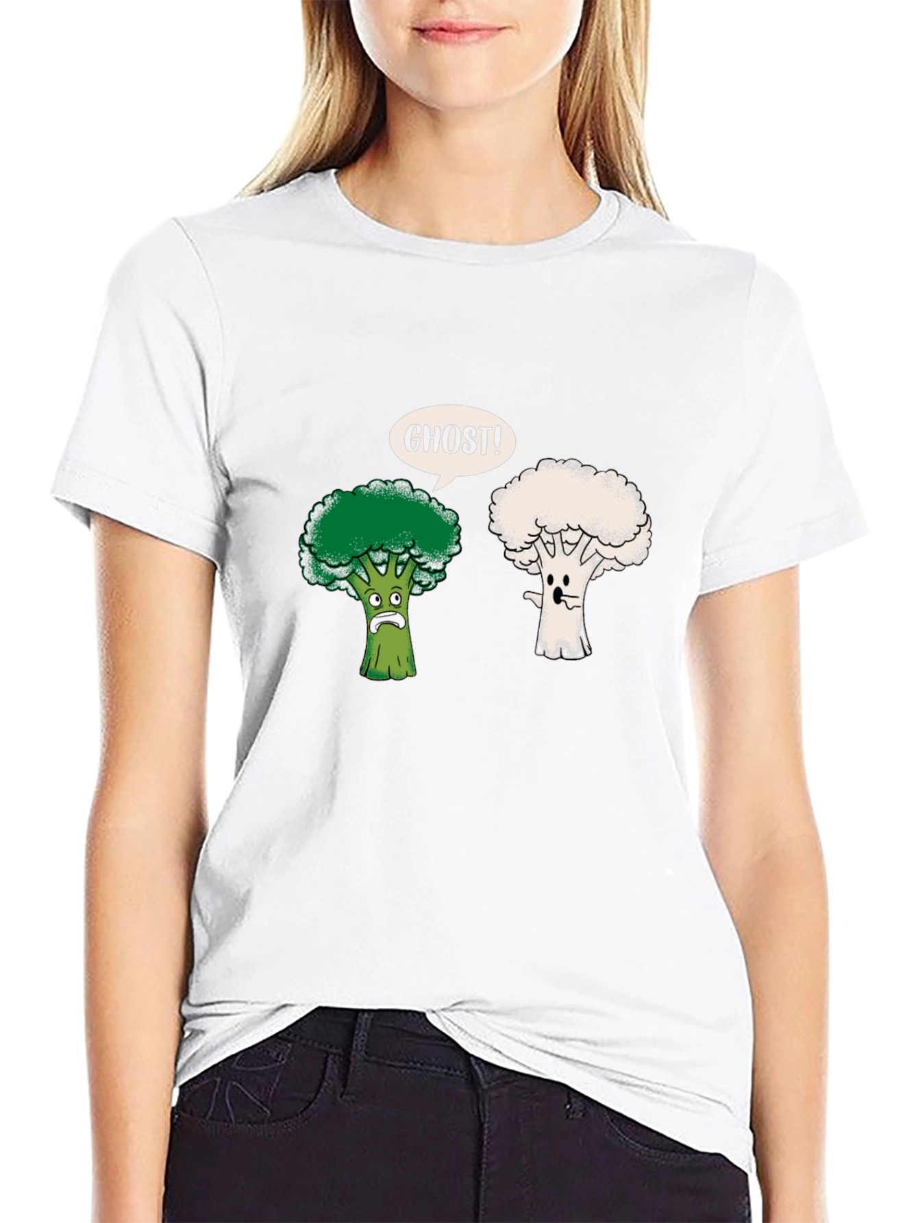 Funny Broccoli Ghost Graphic Tee