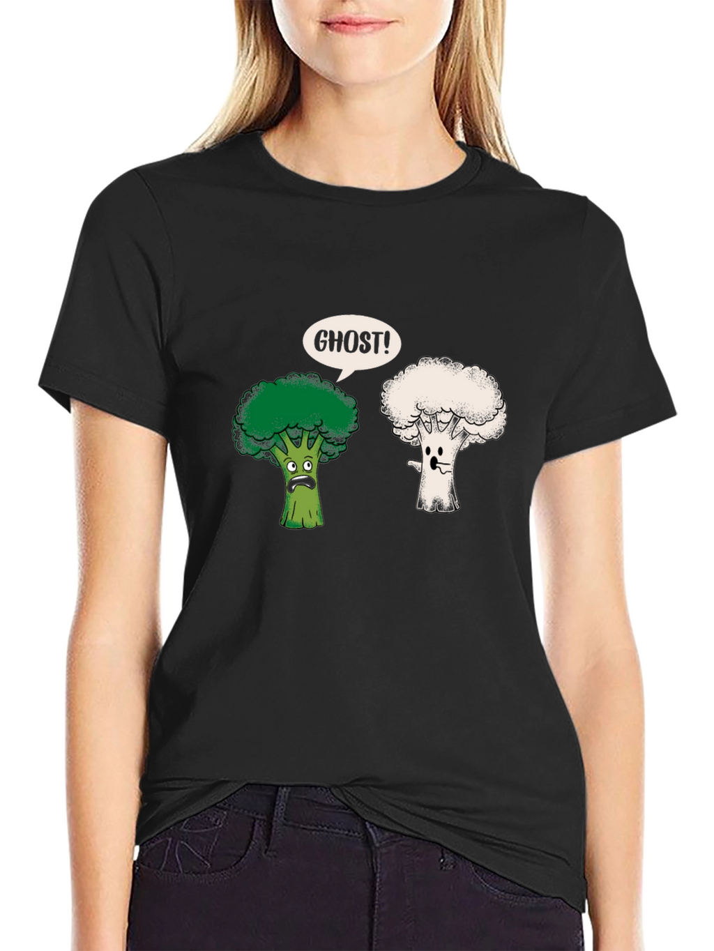 Funny Broccoli Ghost Graphic Tee