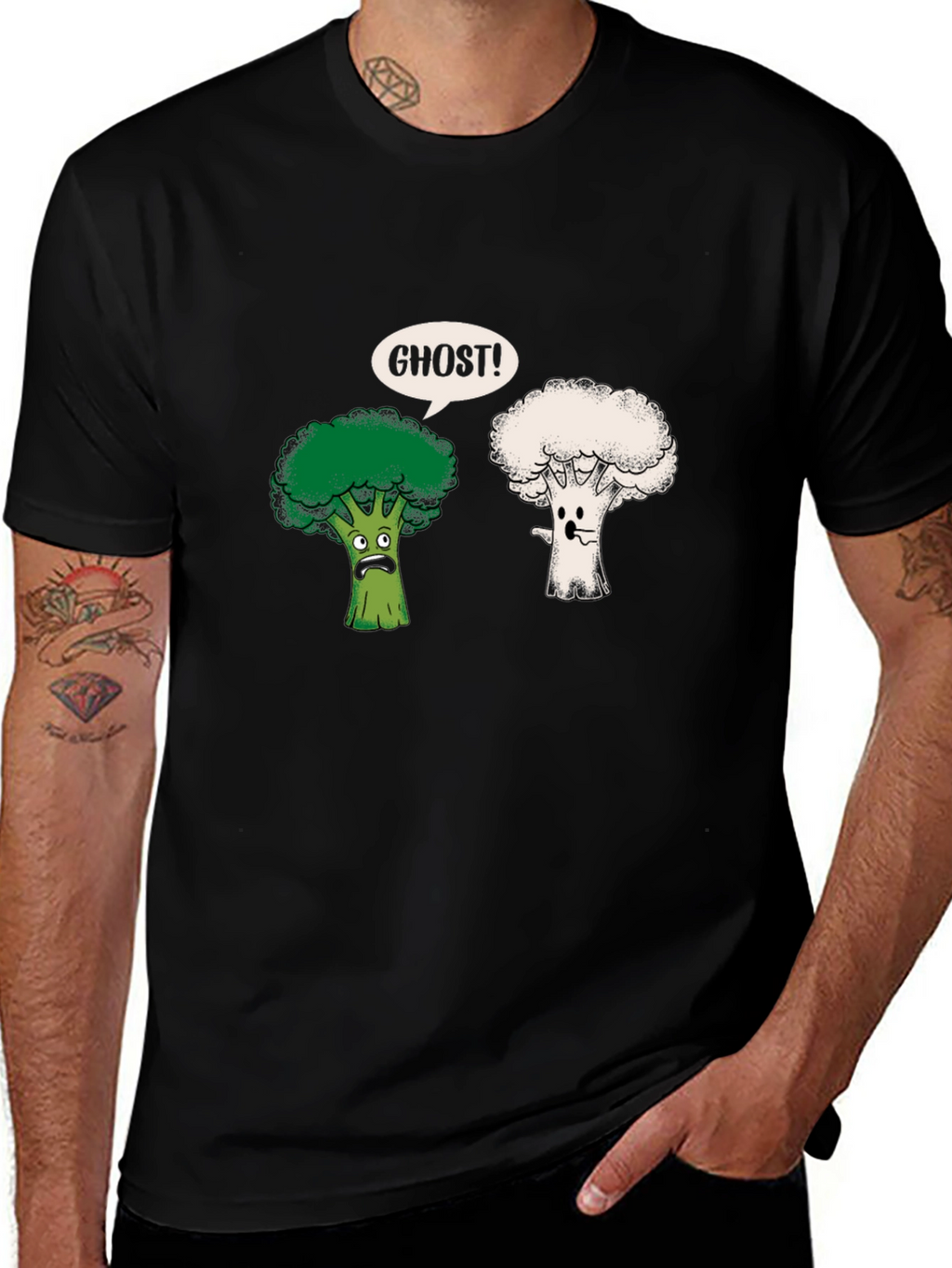 Funny Broccoli Ghost Graphic Tee