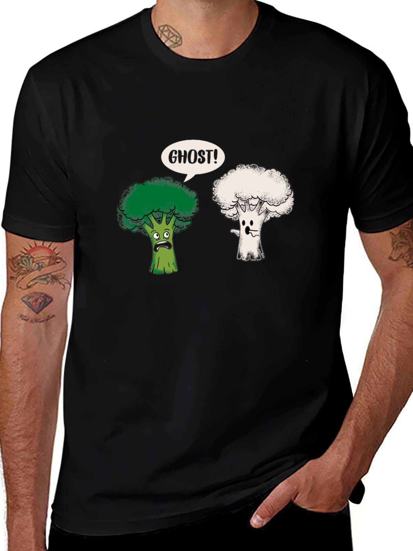 Funny Broccoli Ghost Graphic Tee