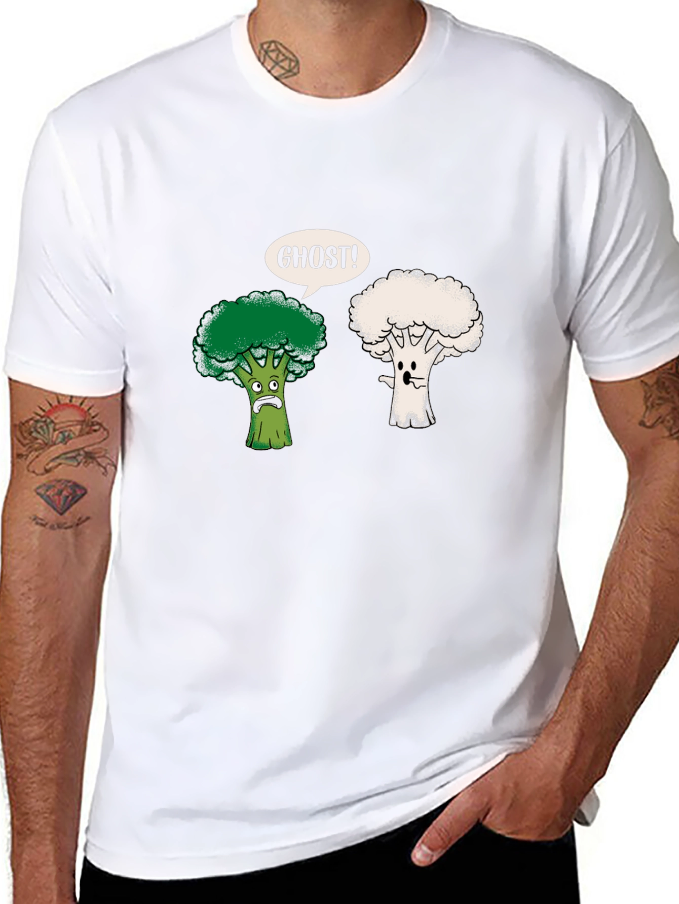 Funny Broccoli Ghost Graphic Tee