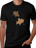 Mens Black Leaf Graphic Tee