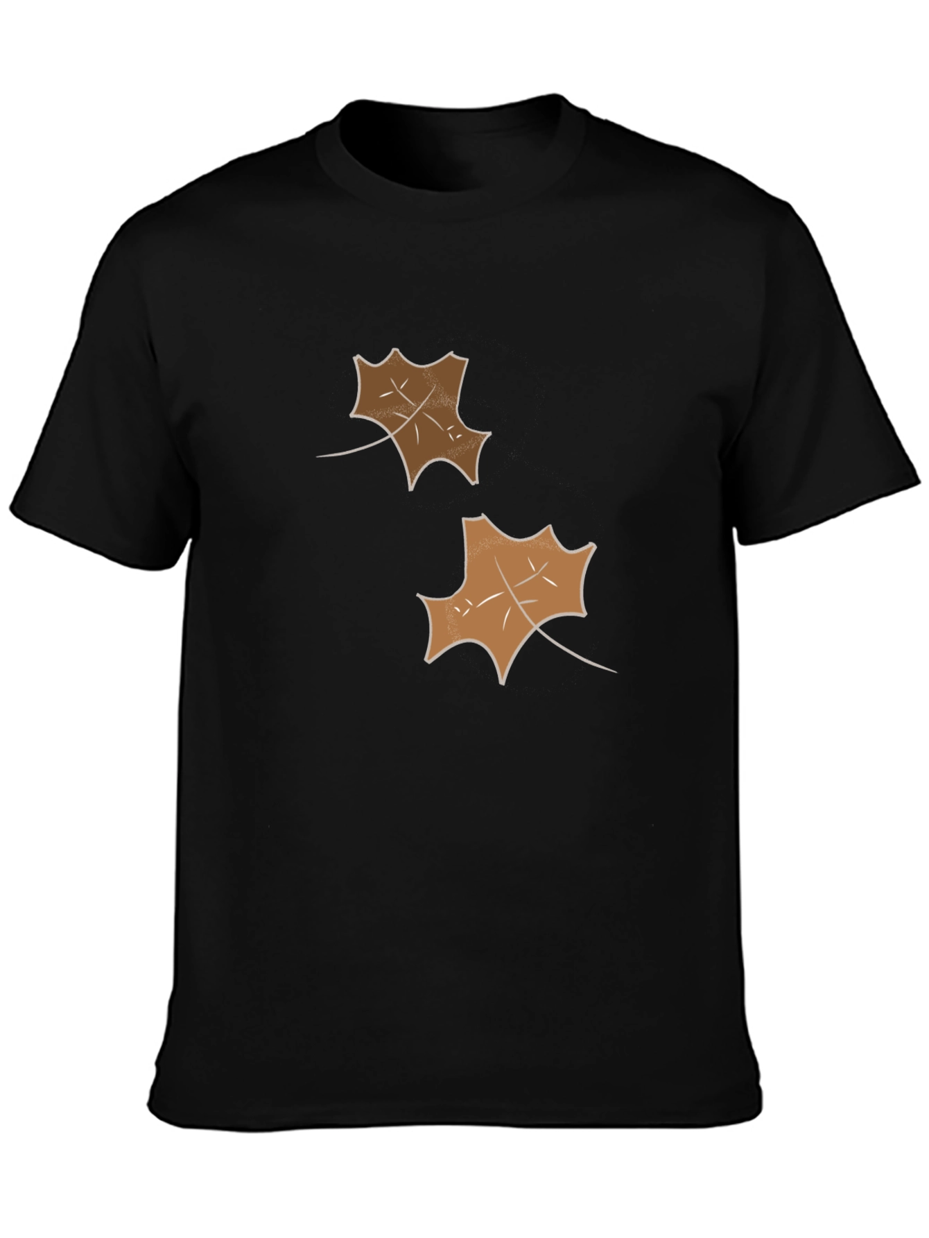 Mens Black Leaf Graphic Tee