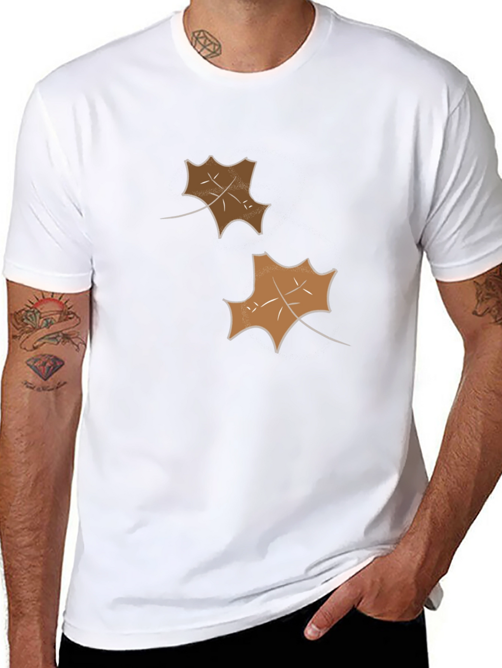 Mens Black Leaf Graphic Tee
