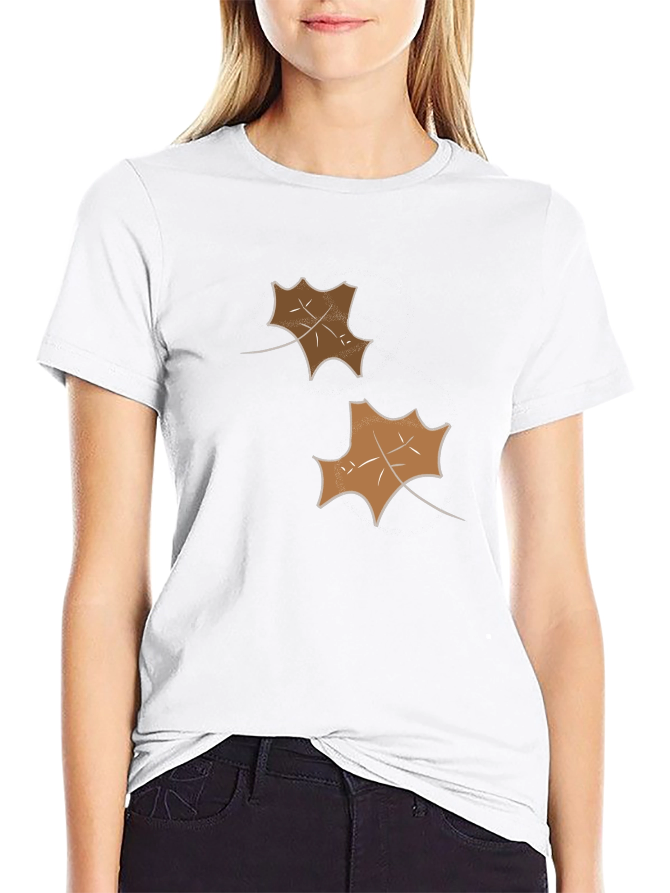 Mens Black Leaf Graphic Tee