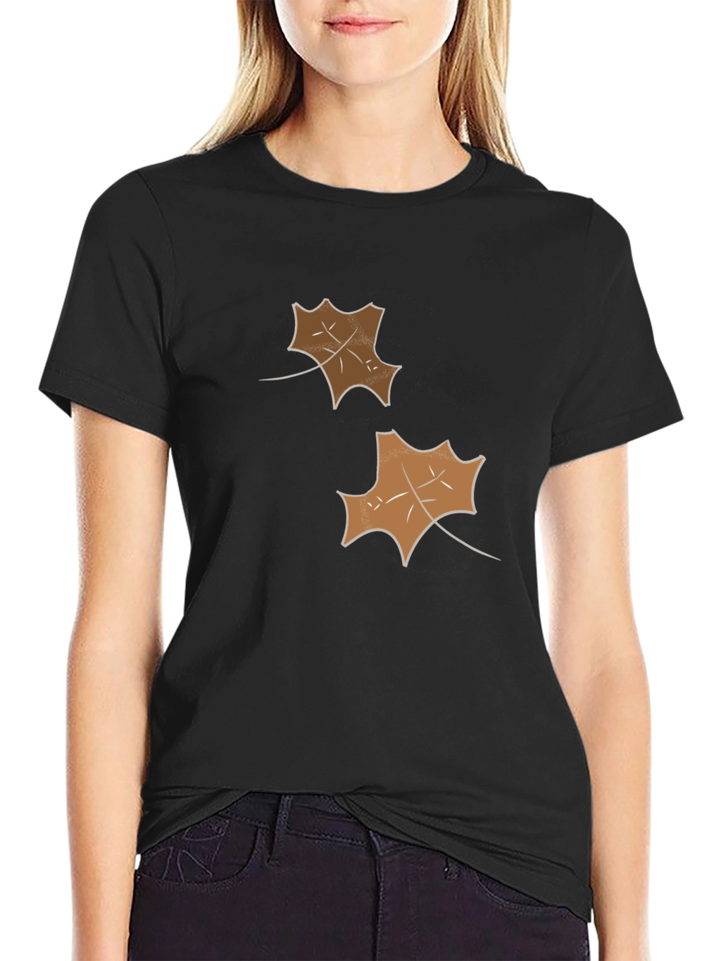 Mens Black Leaf Graphic Tee
