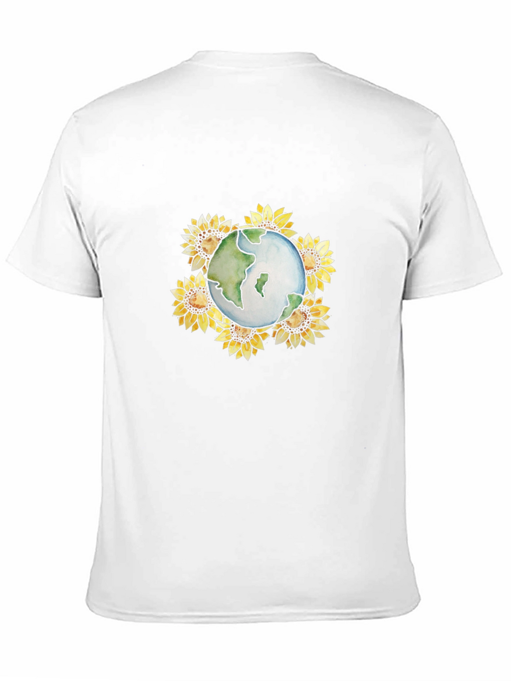 Earth & Sunflower Graphic Black T-Shirt