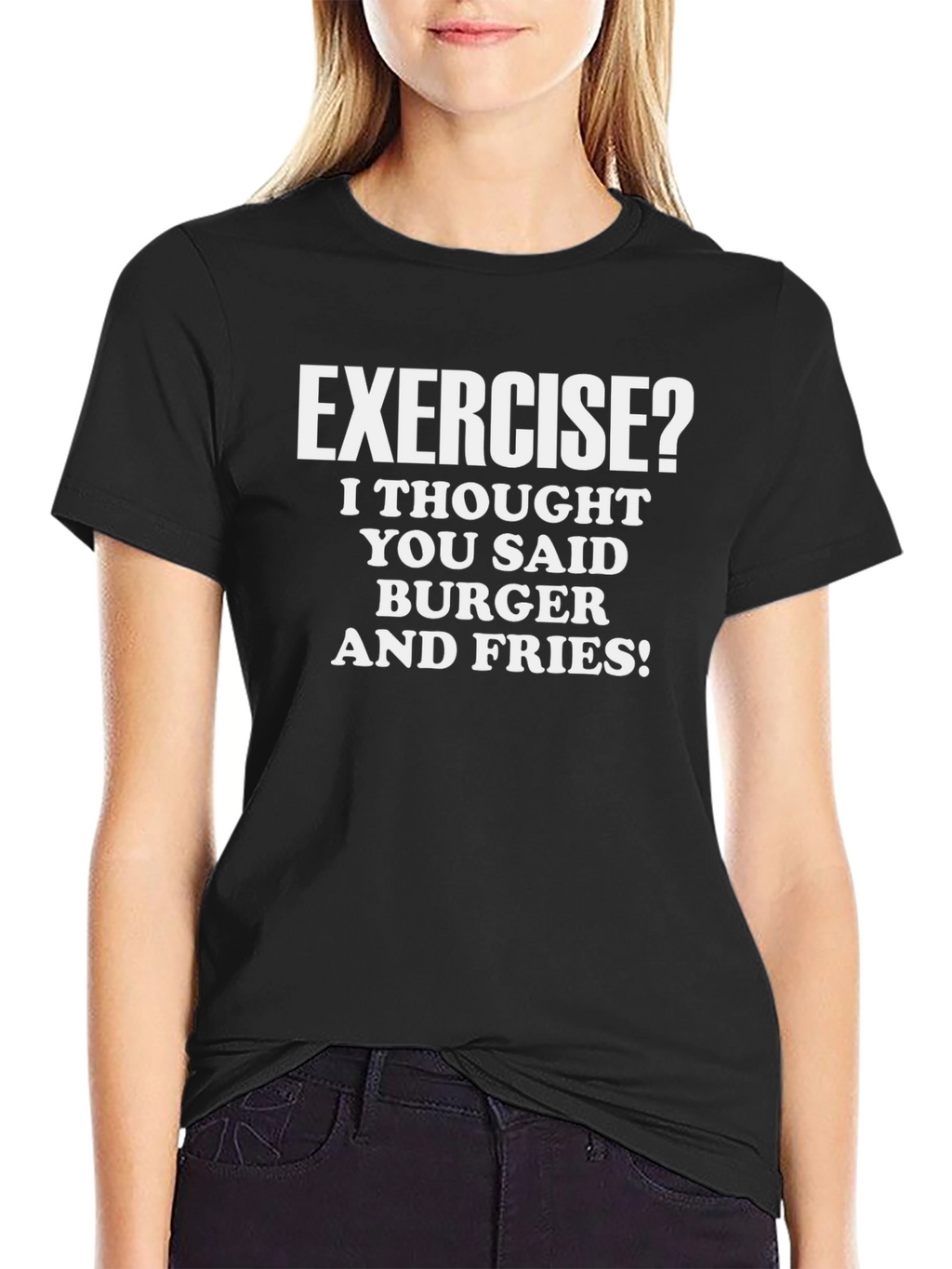 Exercise? Burger & Fries T-Shirt - Funny Foodie Tee