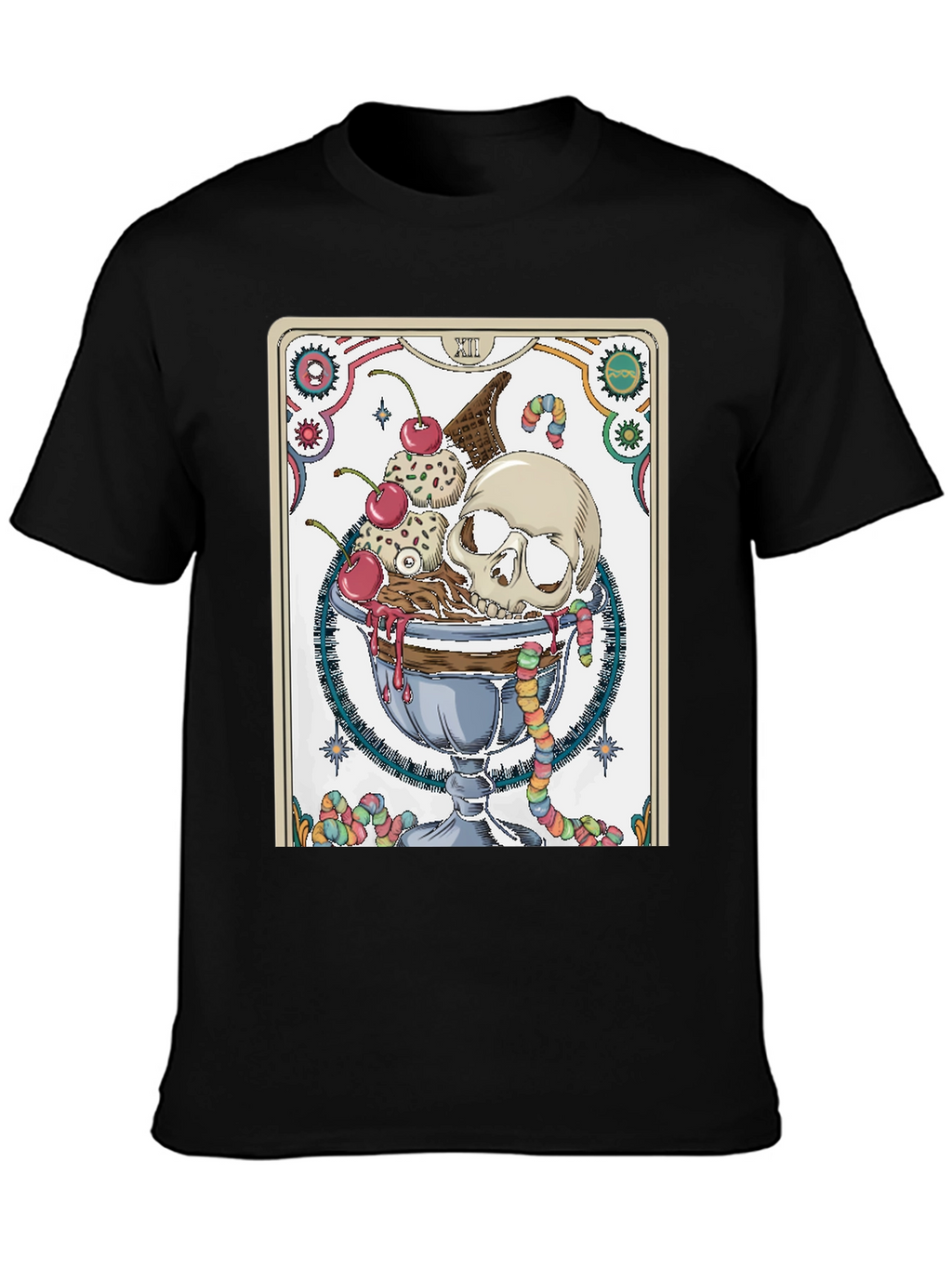 Skull Sundae Graphic Tee - Death Tarot T-Shirt