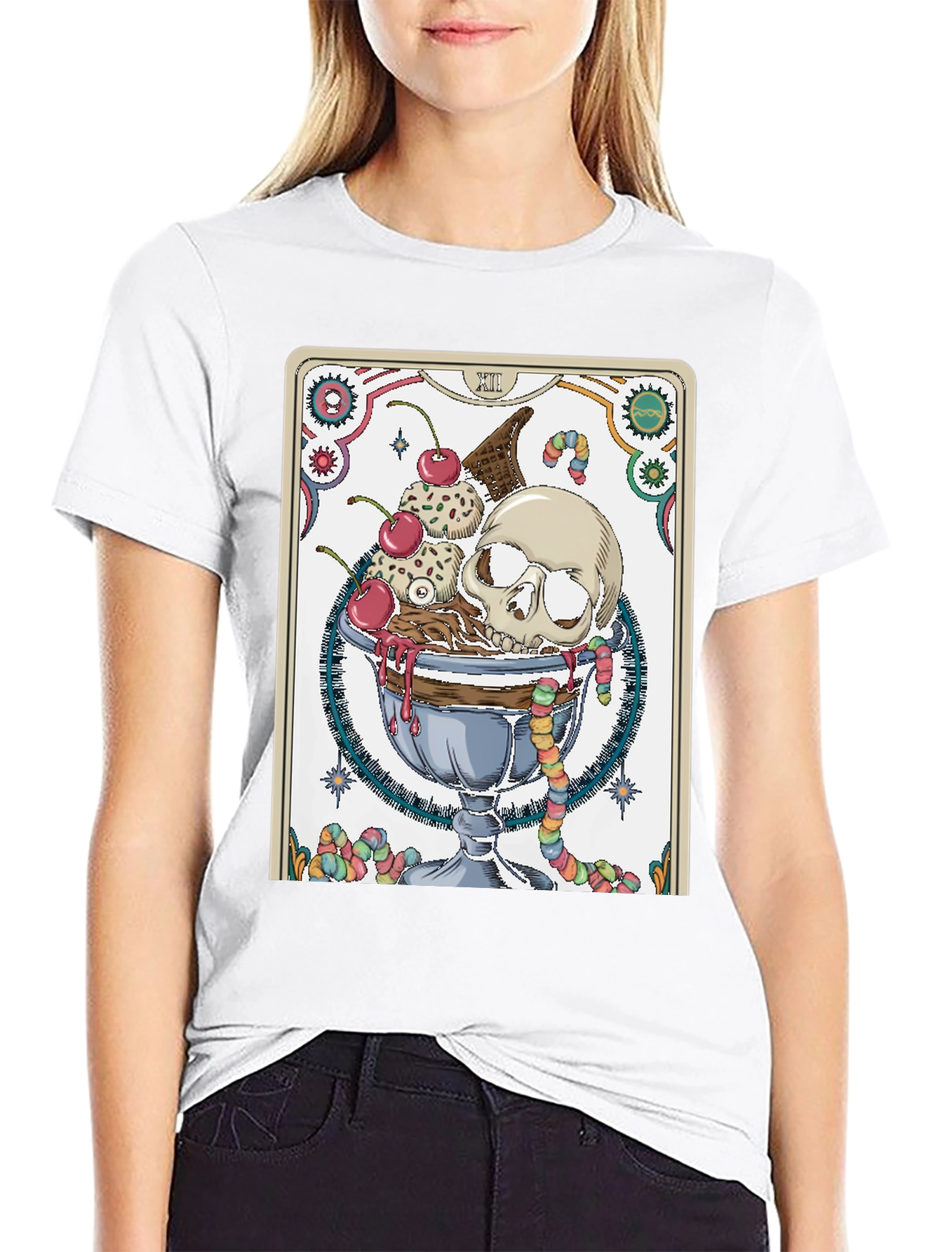 Skull Sundae Graphic Tee - Death Tarot T-Shirt