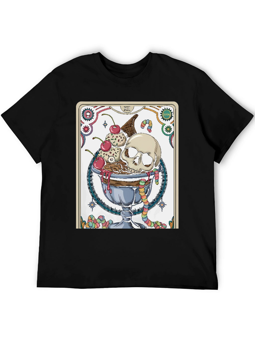 Skull Sundae Graphic Tee - Death Tarot T-Shirt