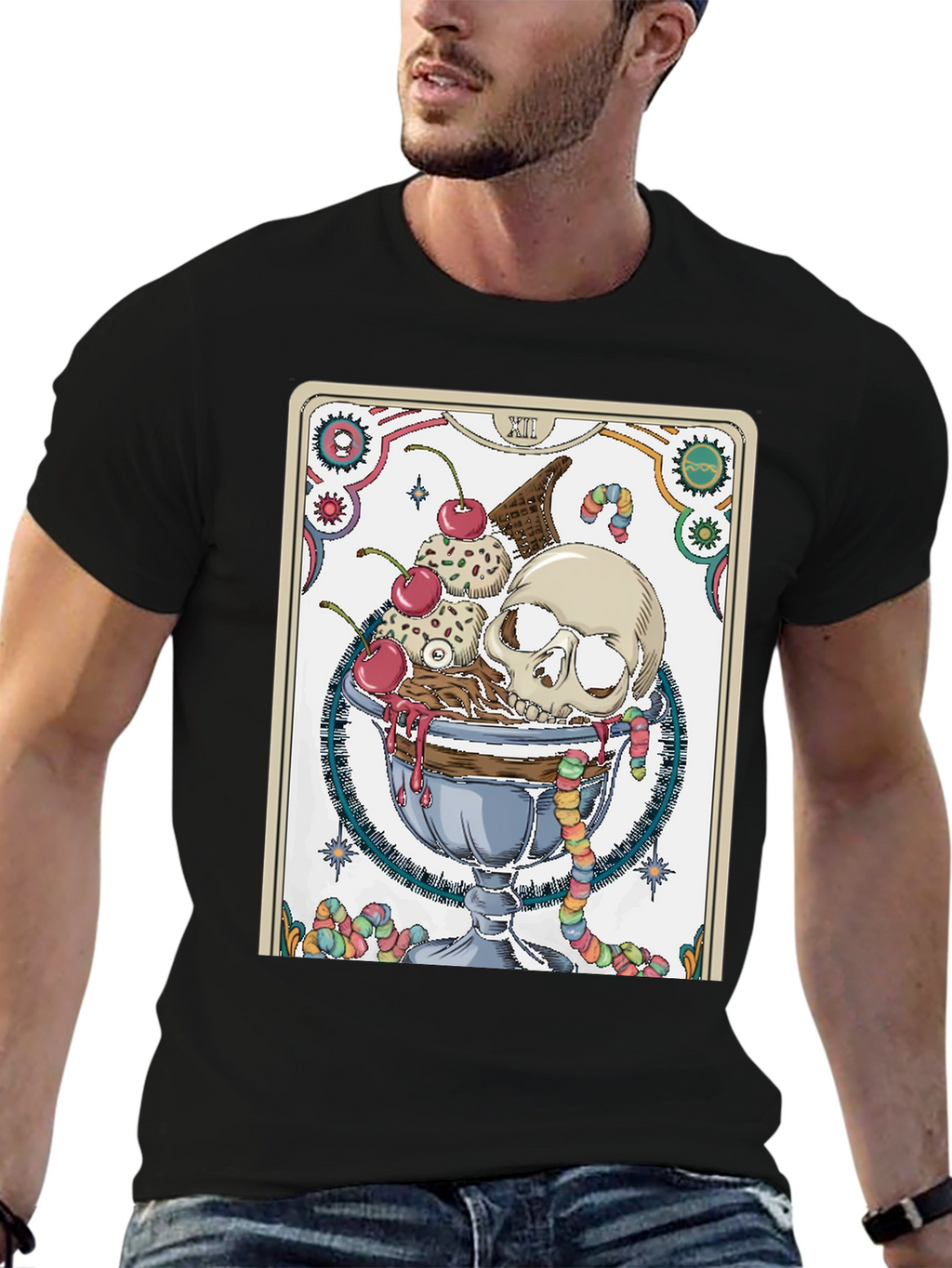 Skull Sundae Graphic Tee - Death Tarot T-Shirt