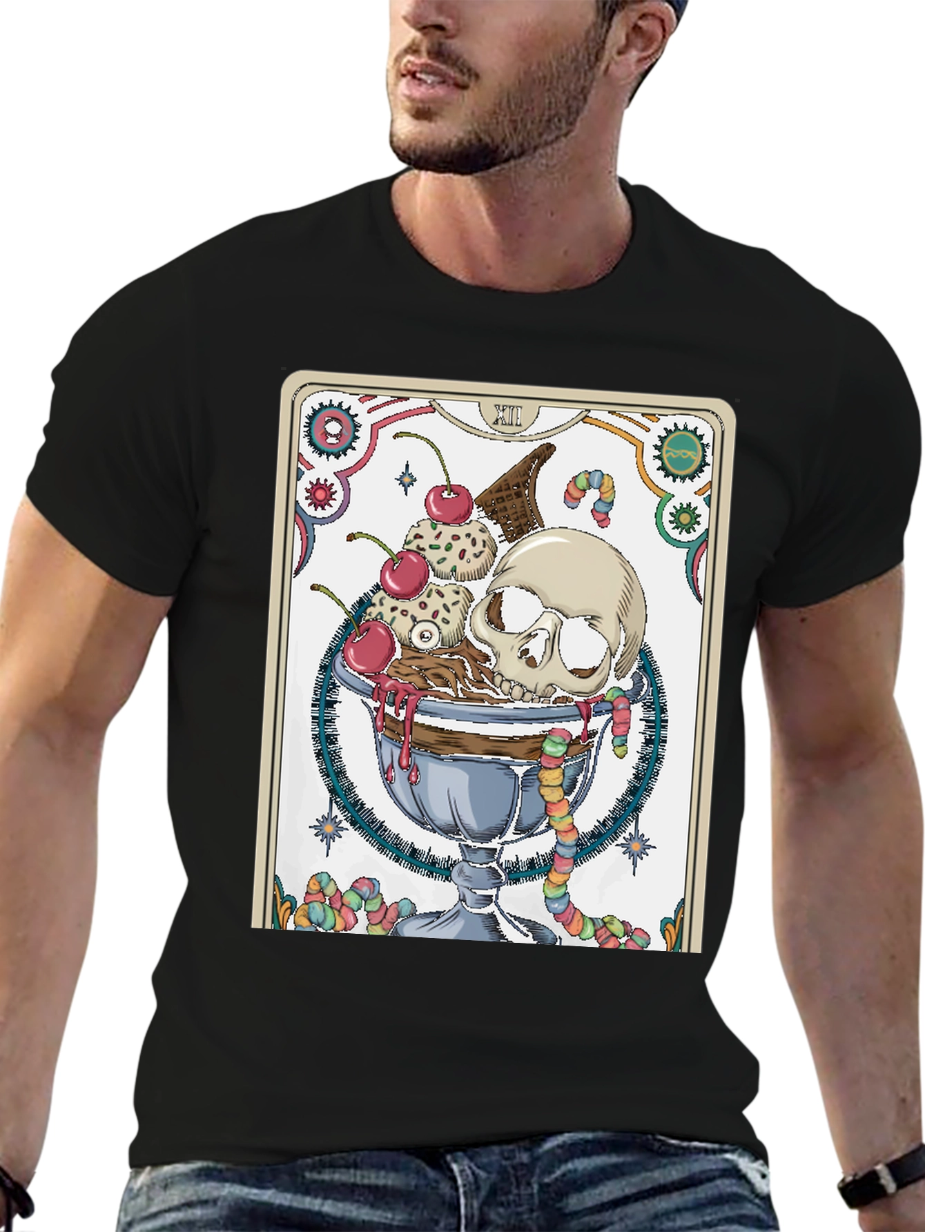 Skull Sundae Graphic Tee - Death Tarot T-Shirt