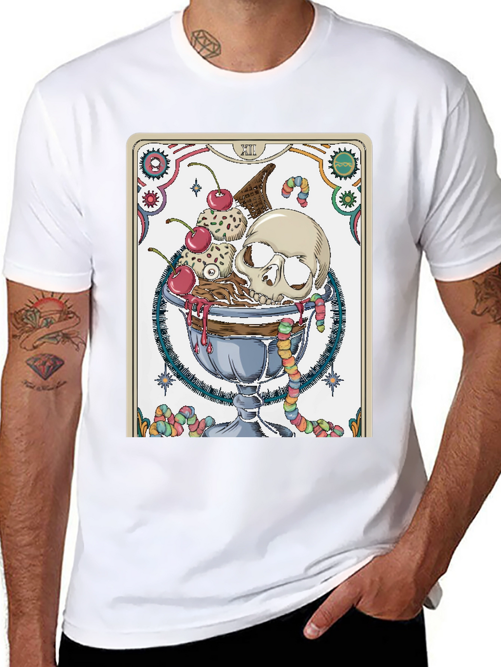 Skull Sundae Graphic Tee - Death Tarot T-Shirt
