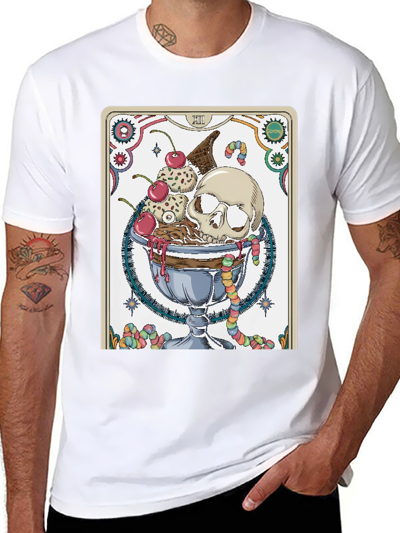 Skull Sundae Graphic Tee - Death Tarot T-Shirt