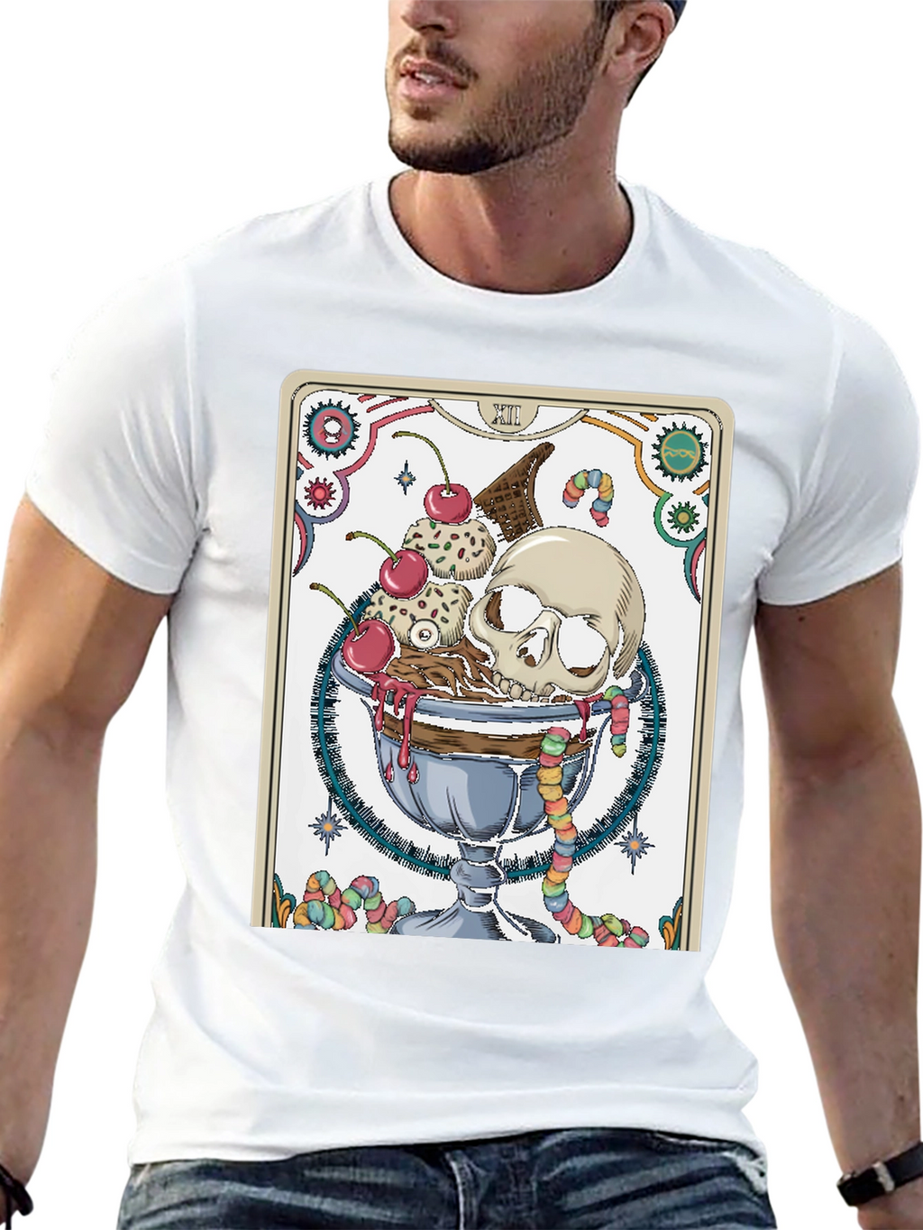 Skull Sundae Graphic Tee - Death Tarot T-Shirt