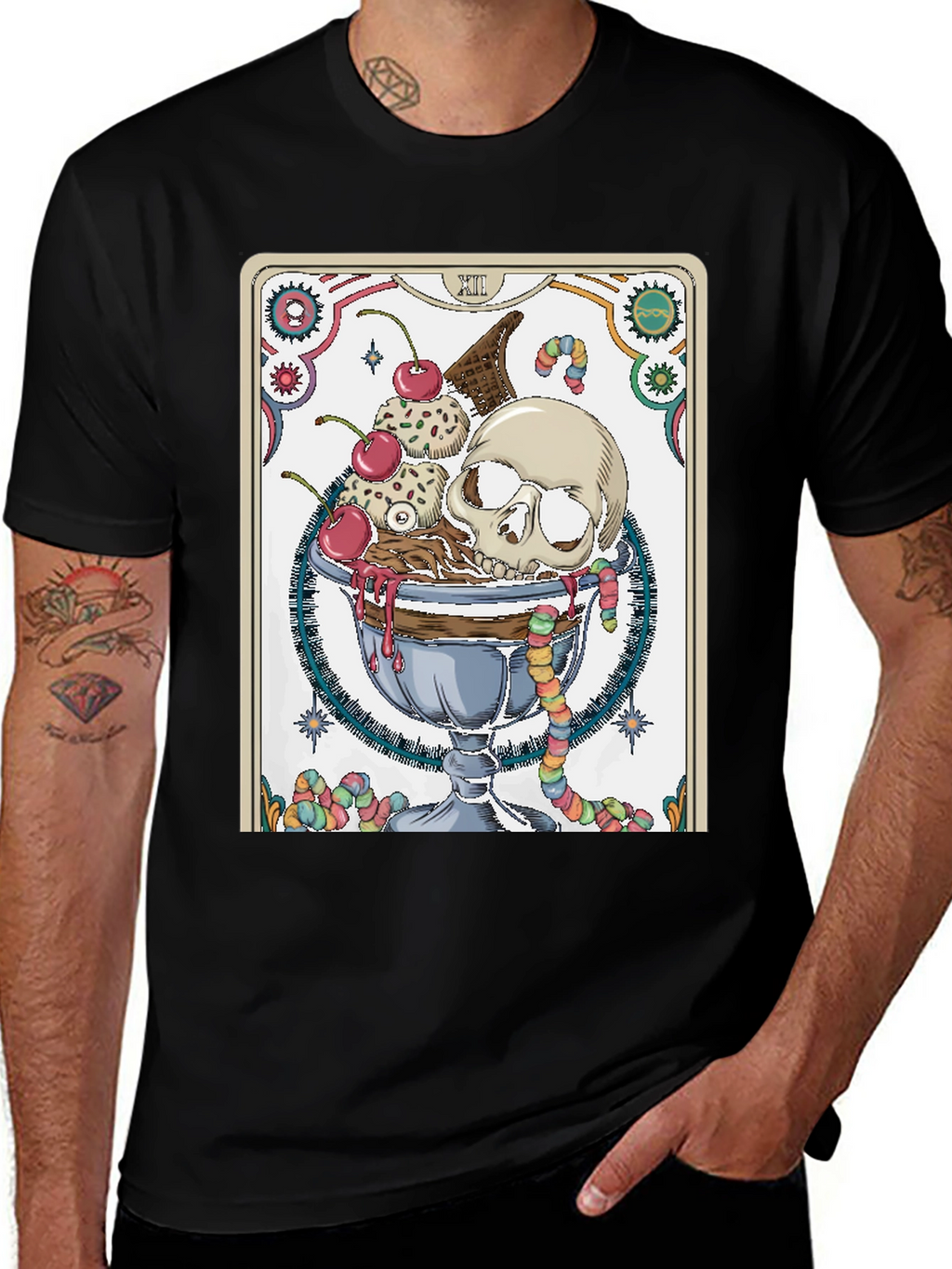 Skull Sundae Graphic Tee - Death Tarot T-Shirt