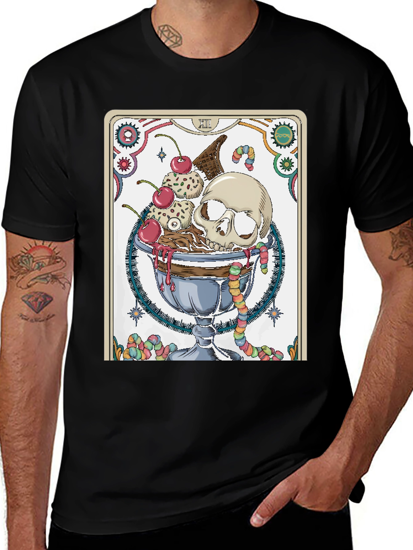 Skull Sundae Graphic Tee - Death Tarot T-Shirt