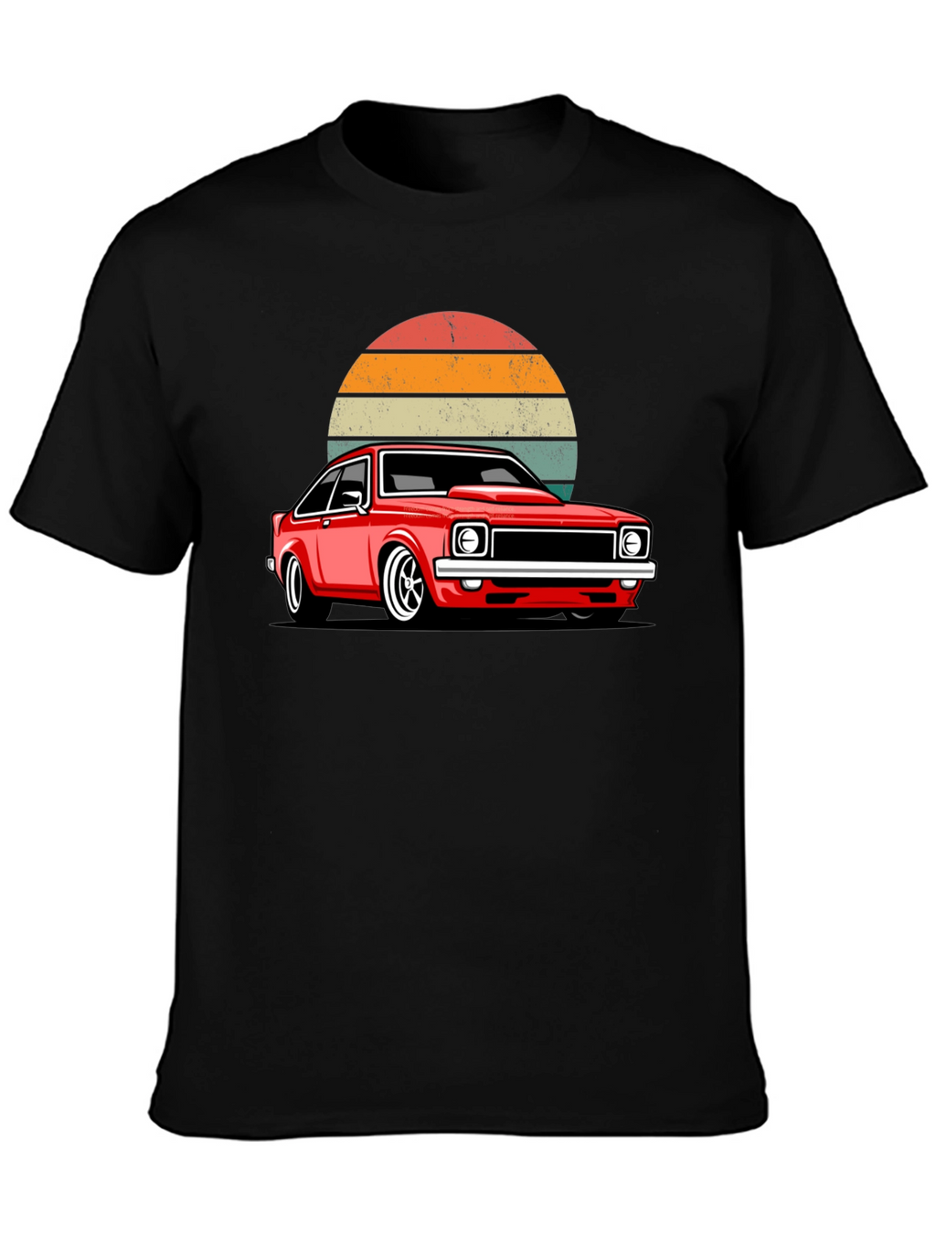 Retro Sunset Car Graphic T-Shirt