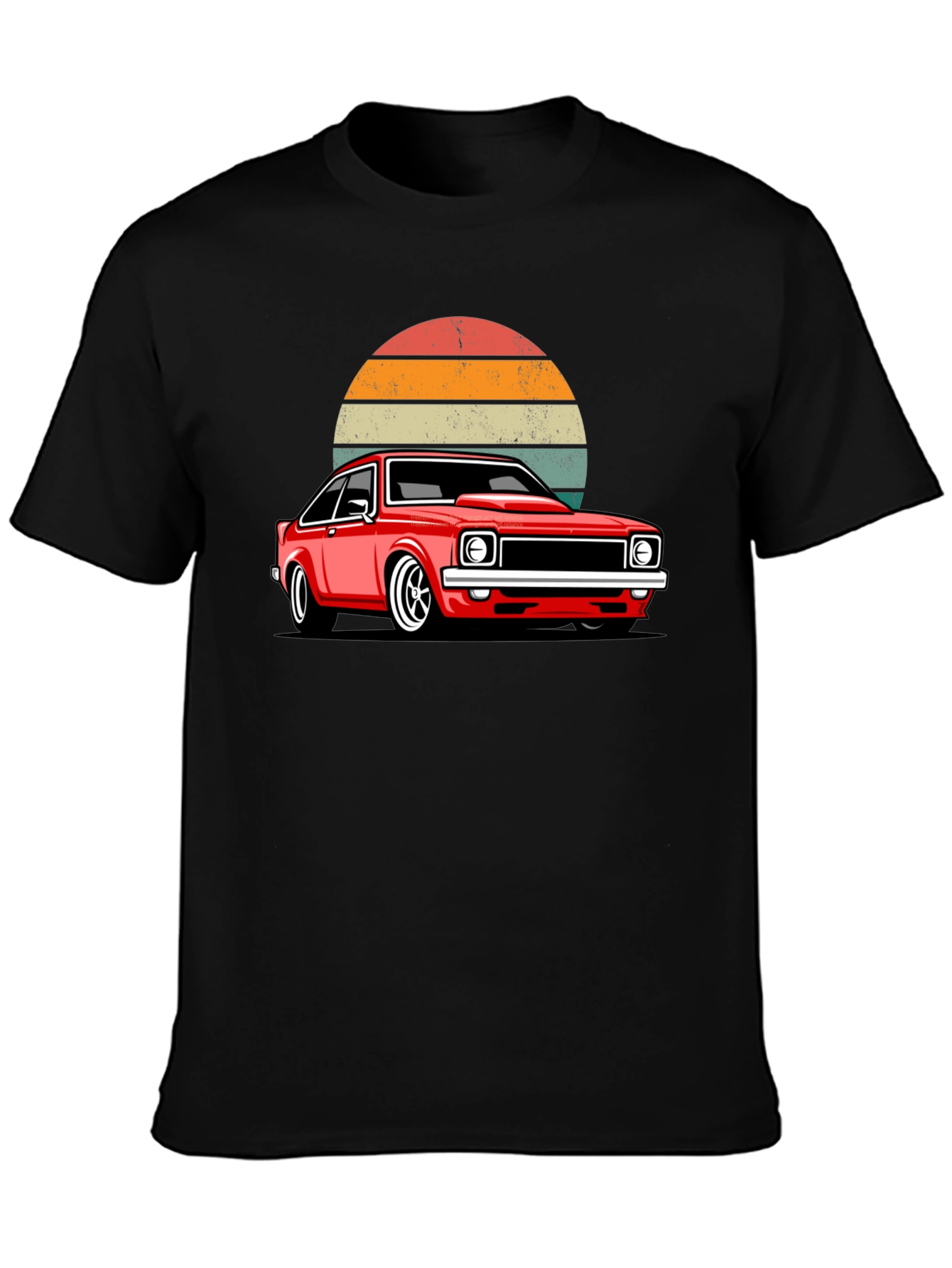 Retro Sunset Car Graphic T-Shirt