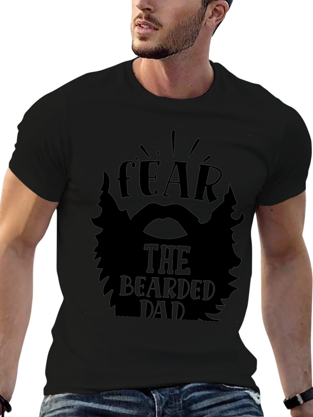 Fear the Bearded Dad Black T-Shirt