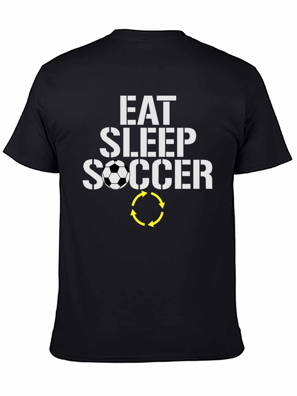 Eat Sleep Soccer T-Shirt - Black Graphic Tee
