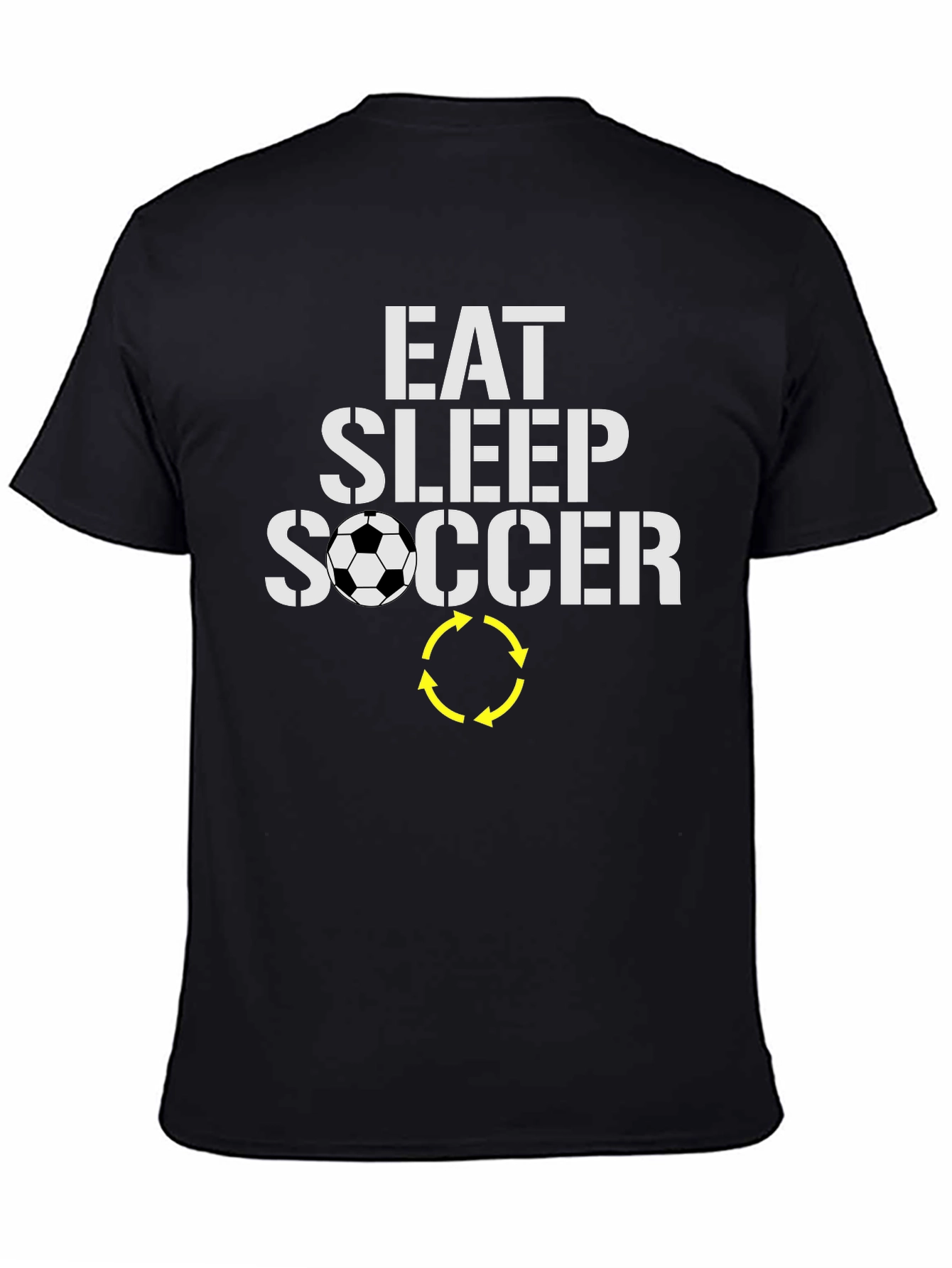Eat Sleep Soccer T-Shirt - Black Graphic Tee