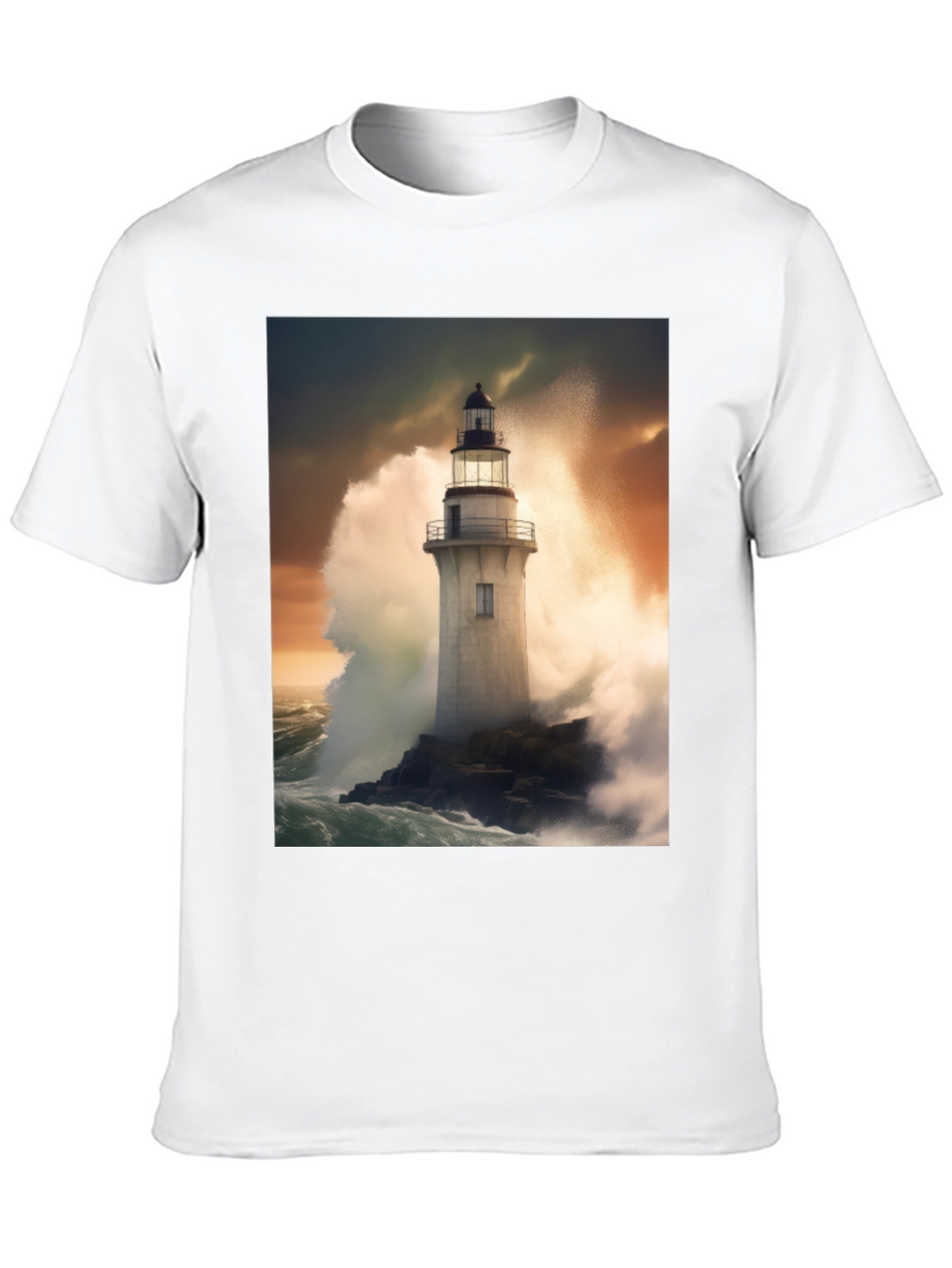 Lighthouse Storm Tee - Coastal Graphic T-Shirt