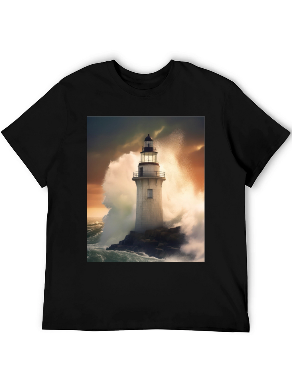 Lighthouse Storm Tee - Coastal Graphic T-Shirt