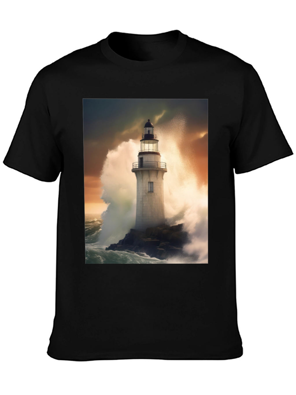 Lighthouse Storm Tee - Coastal Graphic T-Shirt
