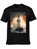 Lighthouse Storm Tee - Coastal Graphic T-Shirt