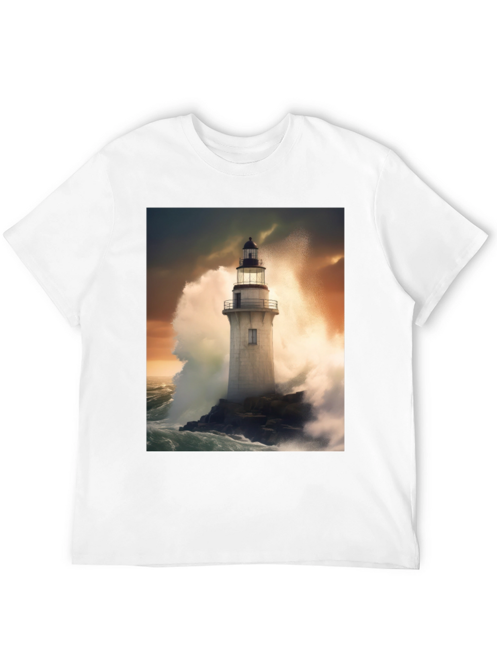 Lighthouse Storm Tee - Coastal Graphic T-Shirt