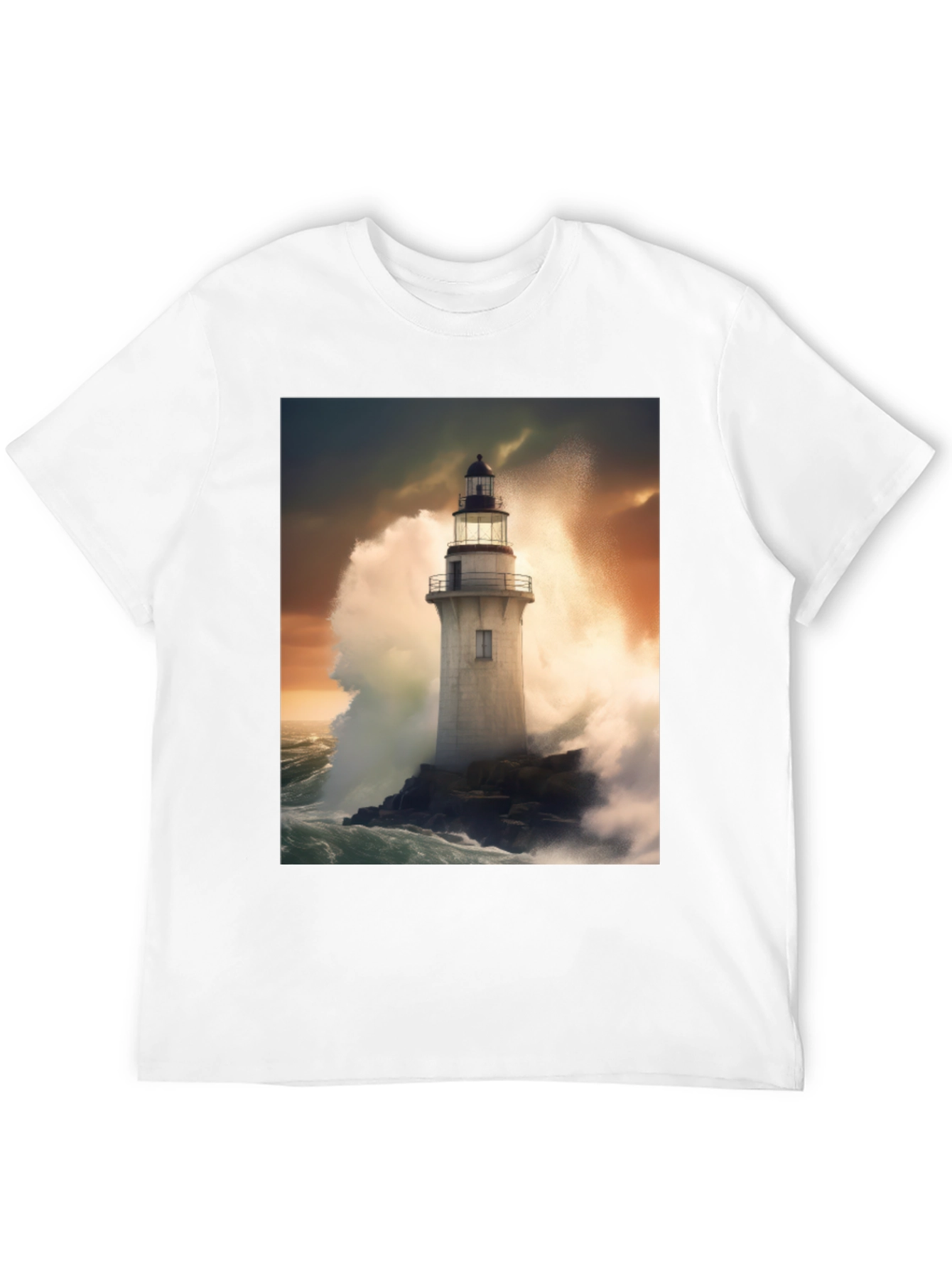 Lighthouse Storm Tee - Coastal Graphic T-Shirt