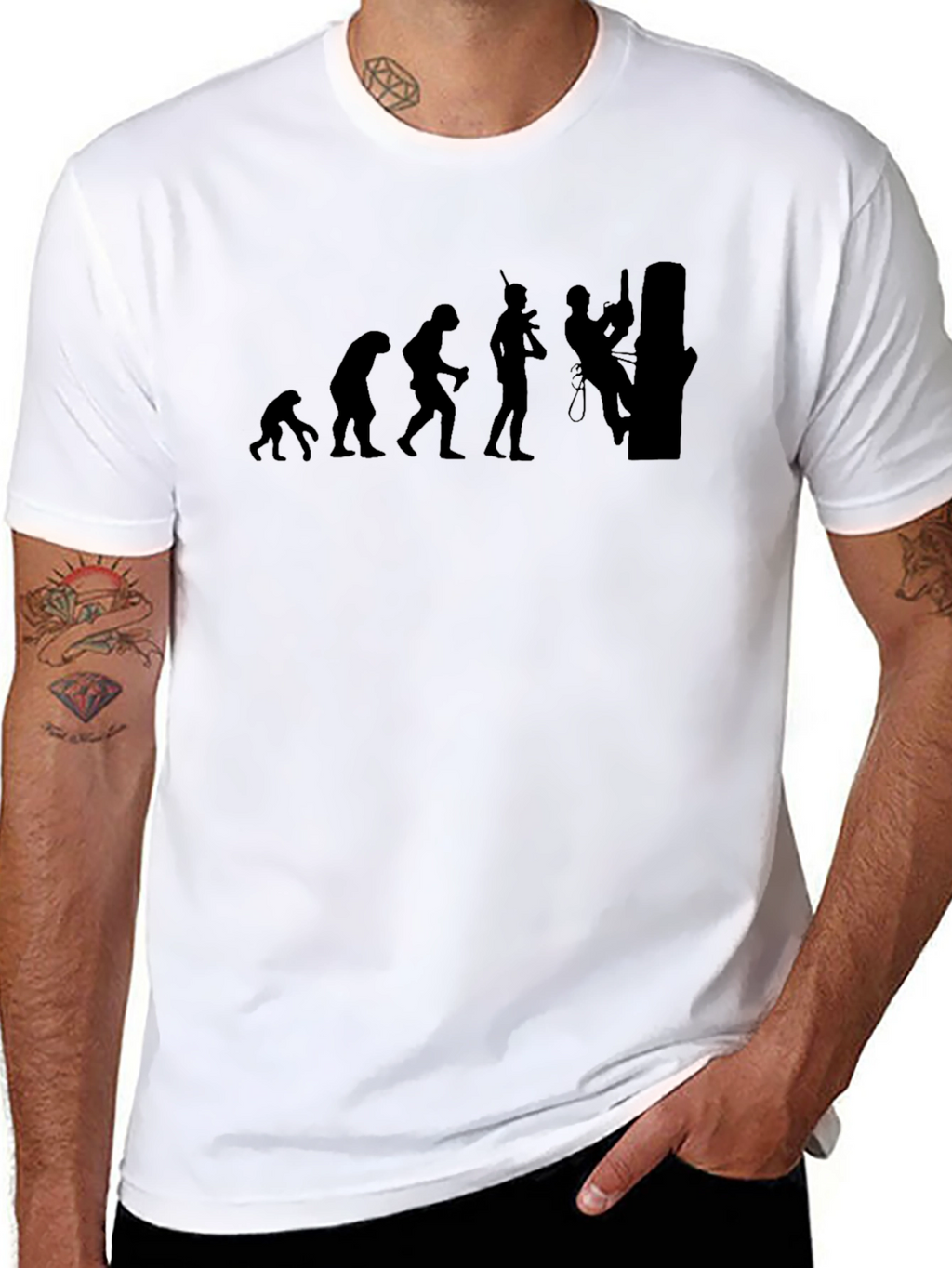 Evolution of Arborist Black T-Shirt