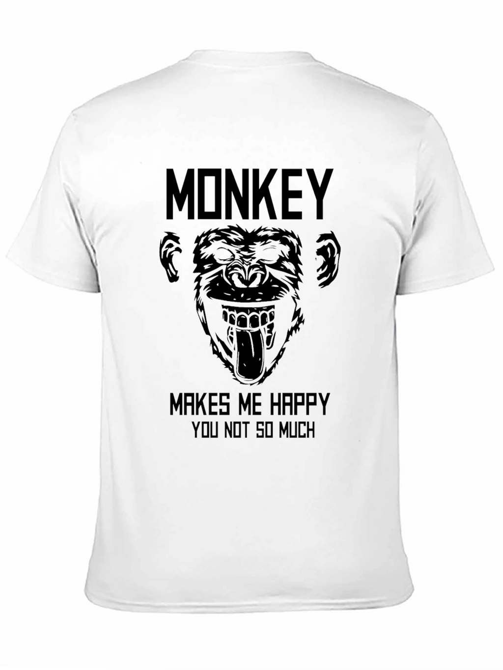 Monkey Makes Me Happy Black T-Shirt