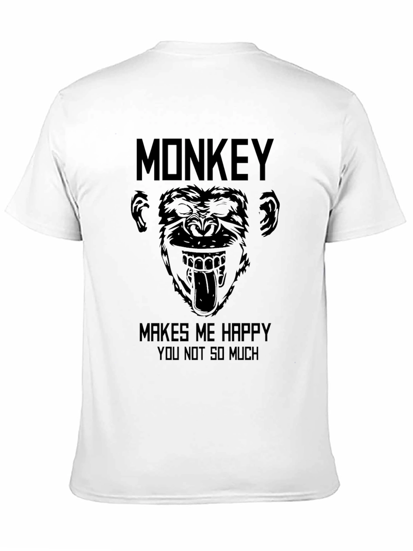 Monkey Makes Me Happy Black T-Shirt
