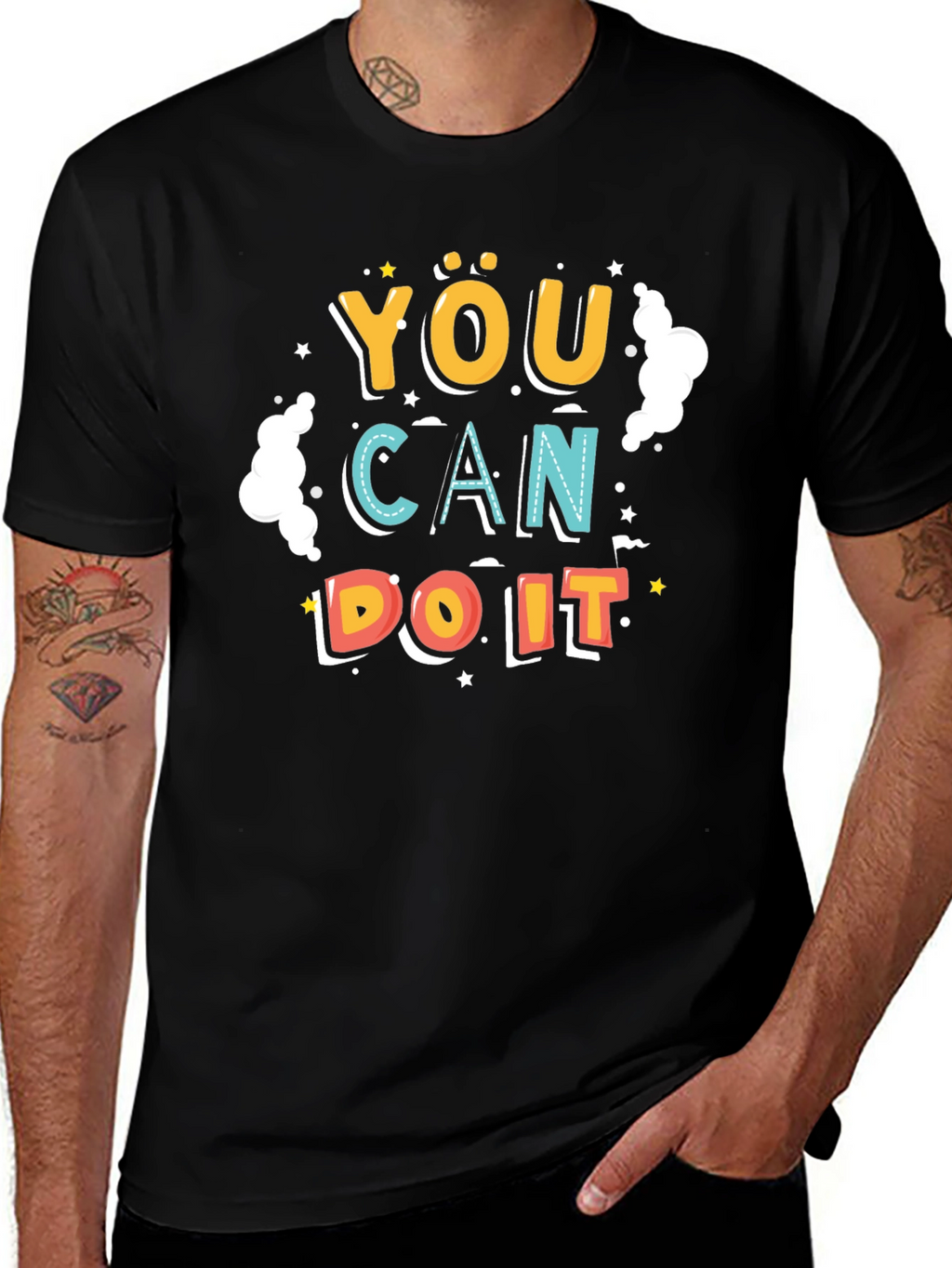 Motivational You Can Do It Black T-Shirt