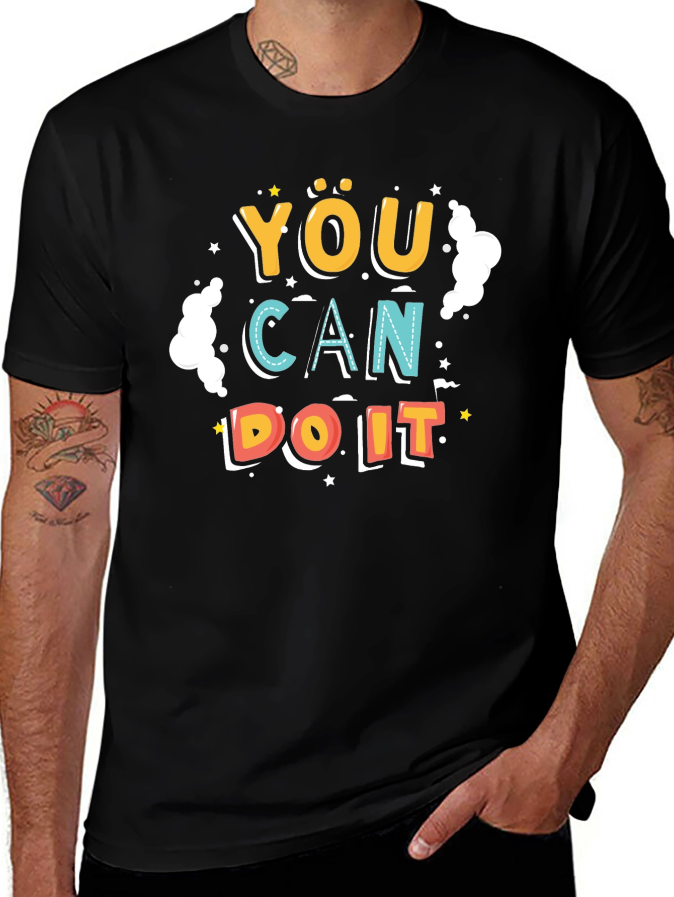 Motivational You Can Do It Black T-Shirt