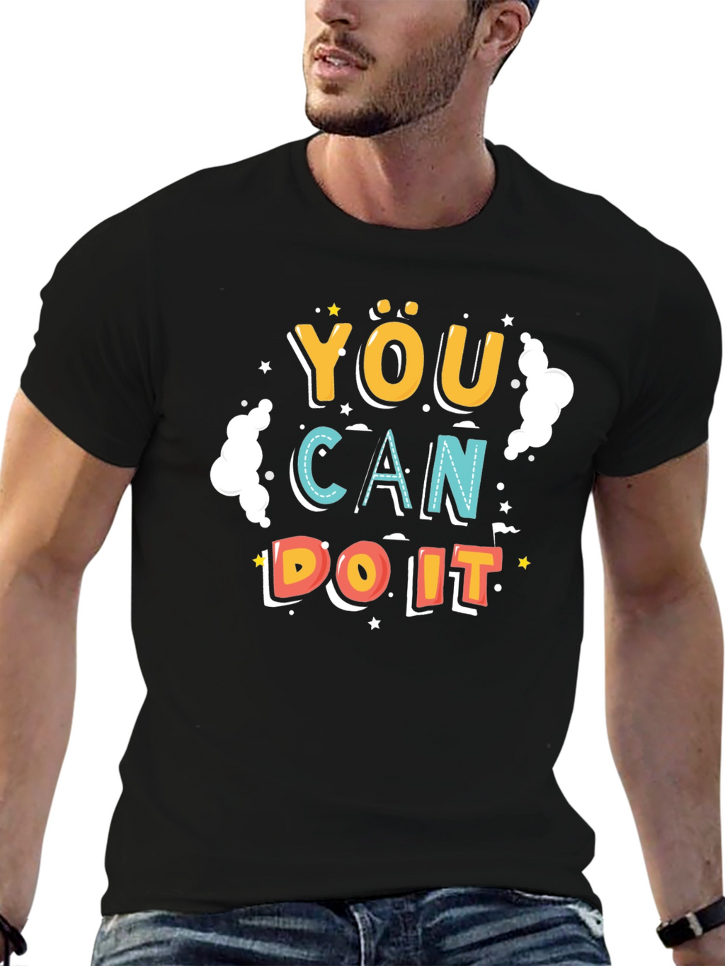 Motivational You Can Do It Black T-Shirt