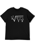 Funny Chicken Cow Root Math T-Shirt