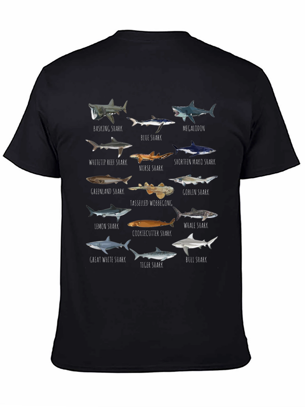 Shark Species Graphic T-Shirt