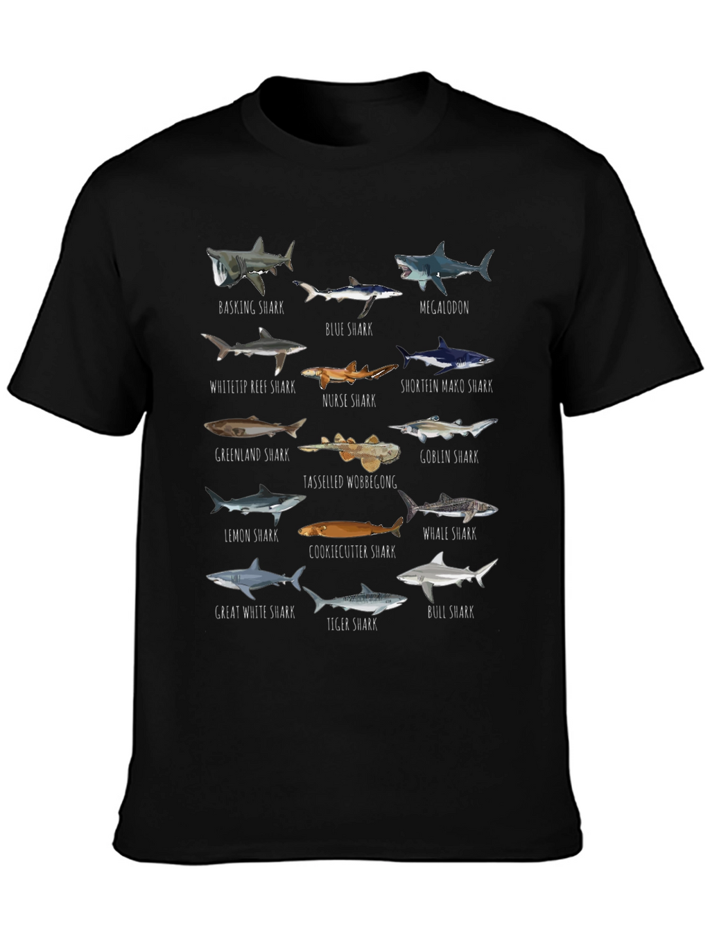 Shark Species Graphic T-Shirt