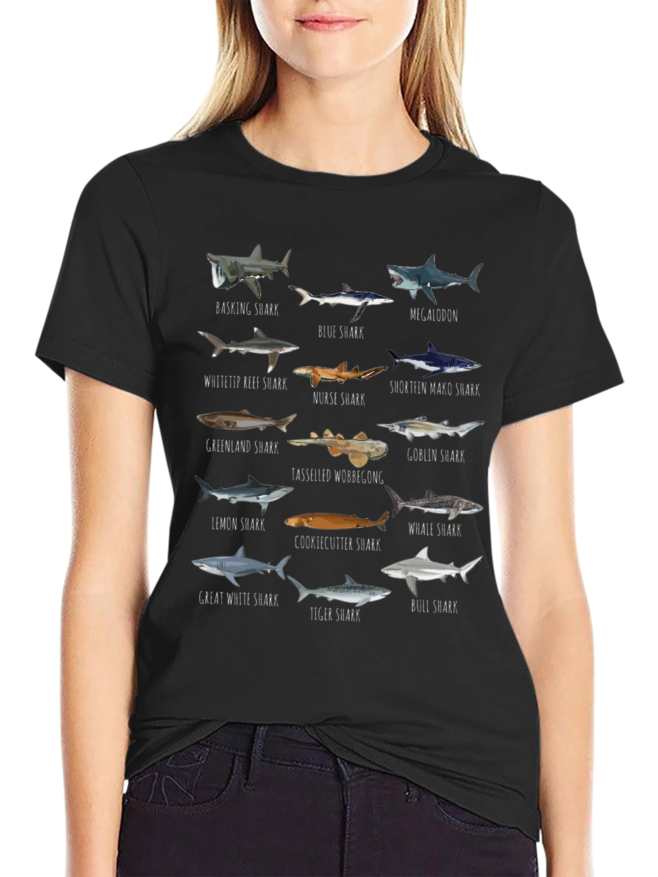 Shark Species Graphic T-Shirt